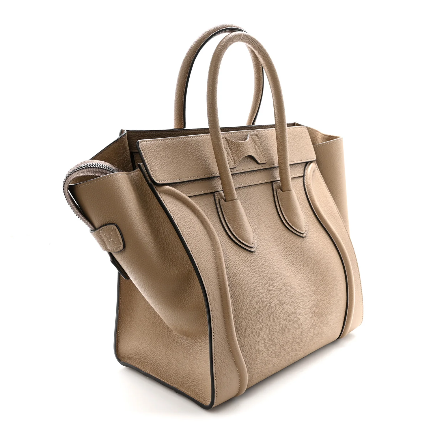 Drummed Calfskin Mini Luggage Dune - Top Club