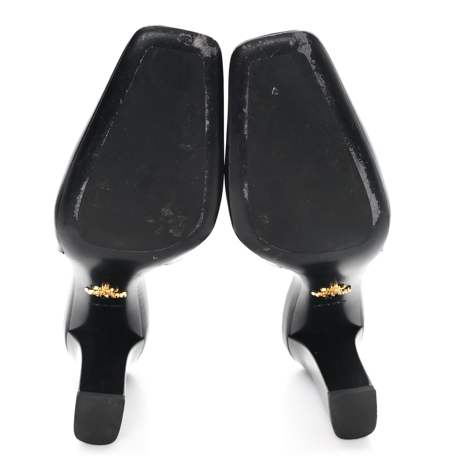 Patent Calfskin Square Toe 85mm Slingback Pumps 38 Black - Top Club