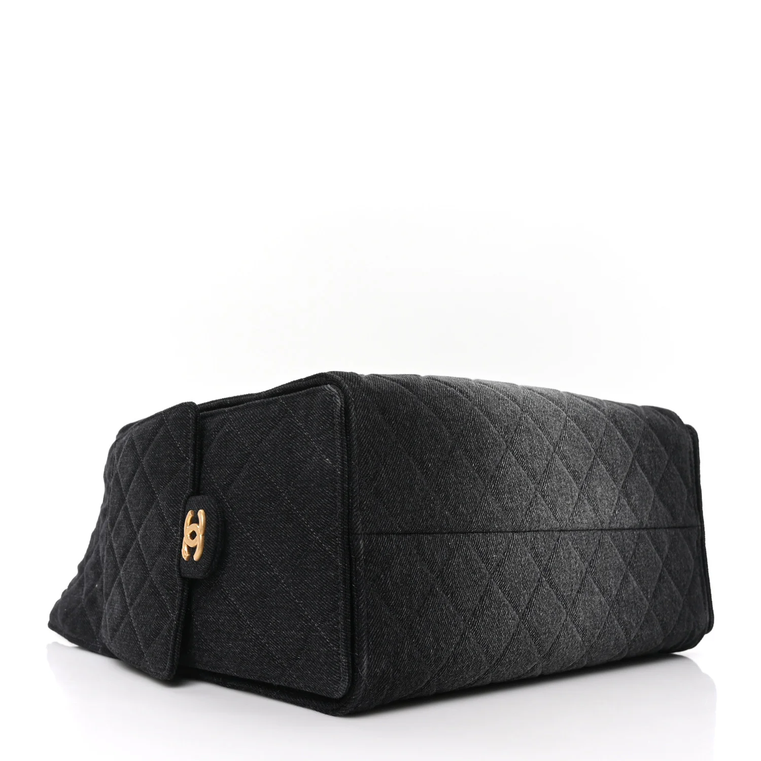 Washed Denim Quilted Medium Chanel 25 Handbag Black - Top Club