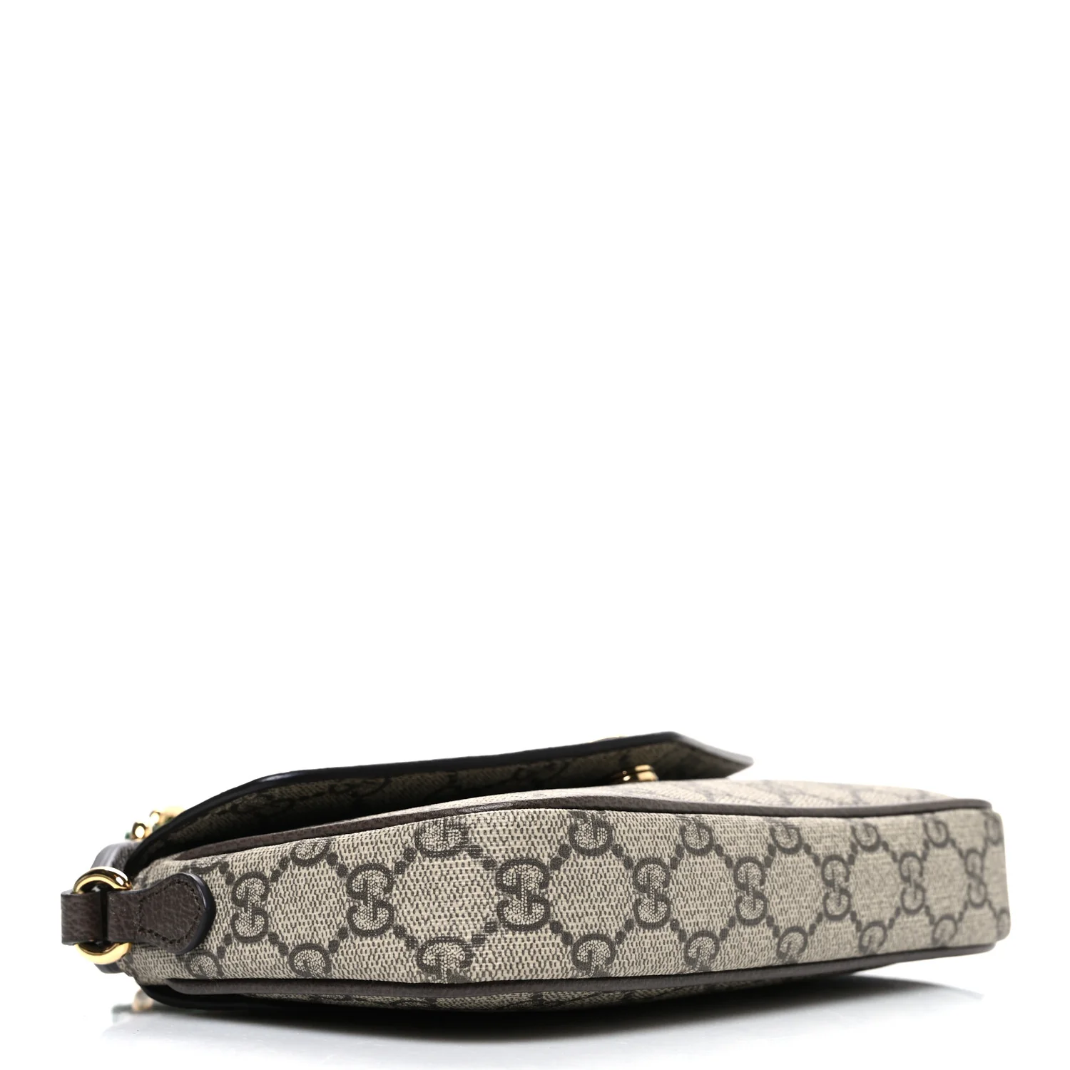 GG Supreme Monogram Textured Dollar Calfskin Web Mini Ophidia Envelope Shoulder Bag Beige Ebony New Acero - Top Club
