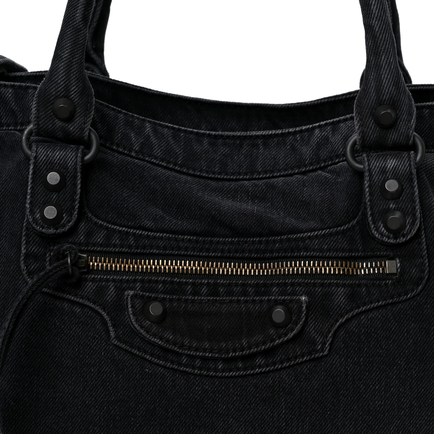 Washed Denim Classic Hardware Medium Le City Black - Top Club