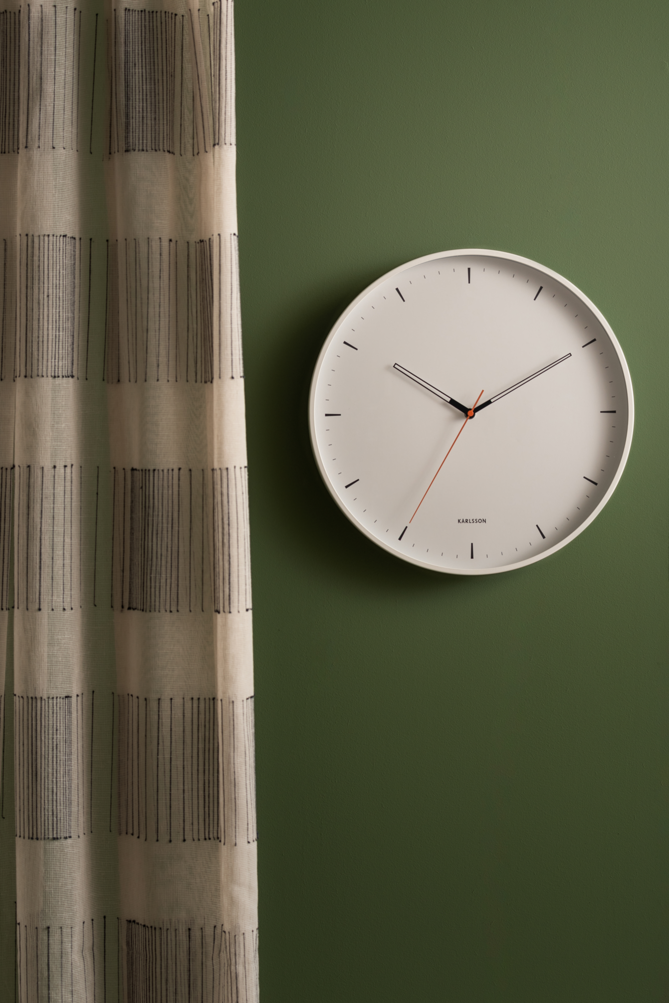 Wall clock Calm iron matt white