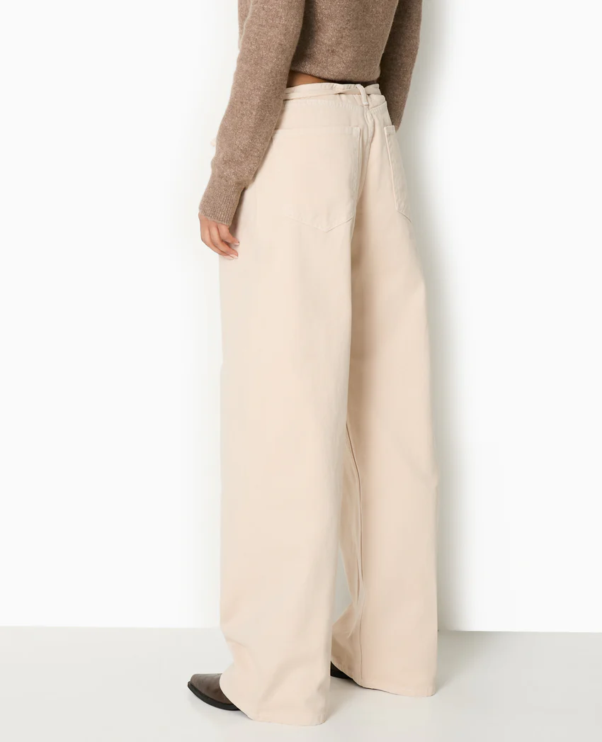 Pimkie Jean droit taille basse avec ceinture à nouer