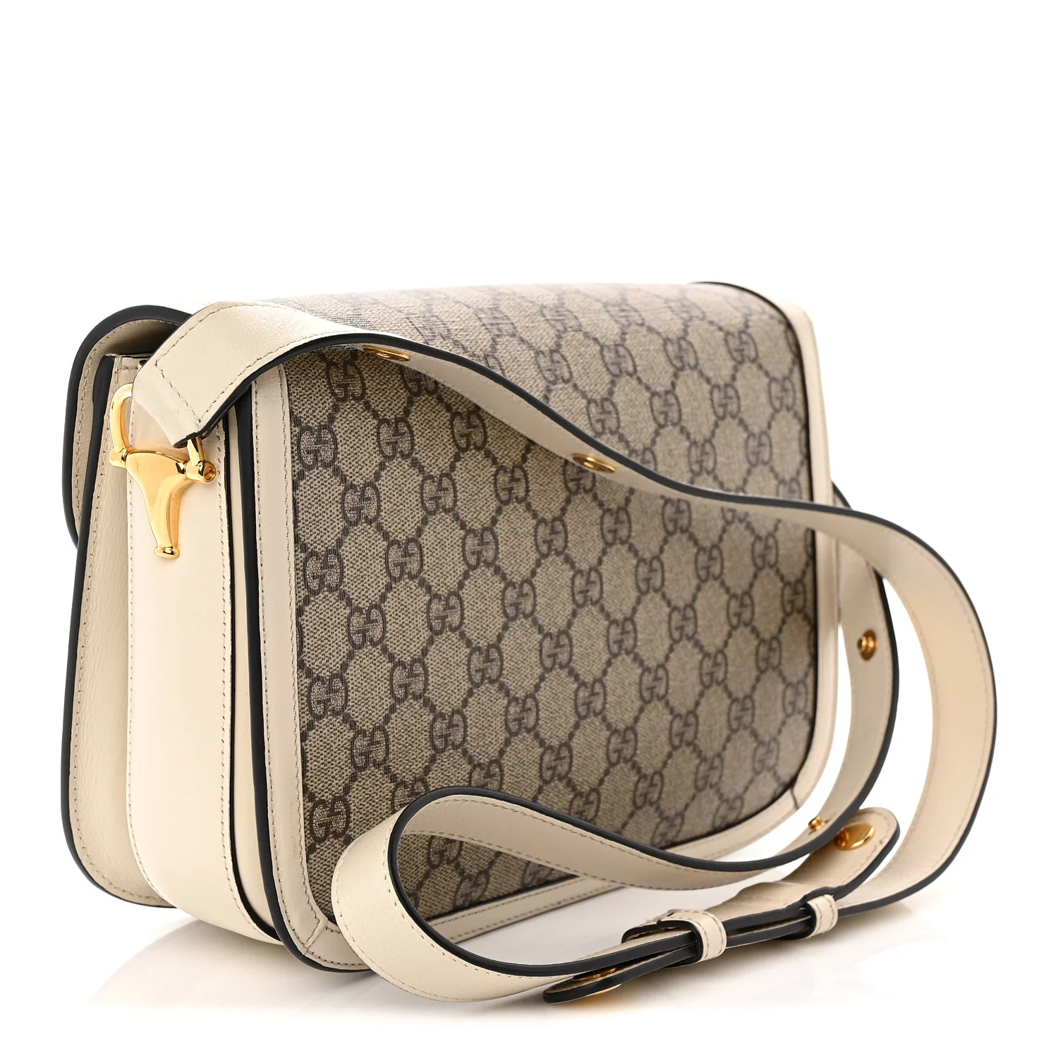 GG Supreme Monogram Horsebit 1955 Shoulder Bag Beige Mystic White - Top Club
