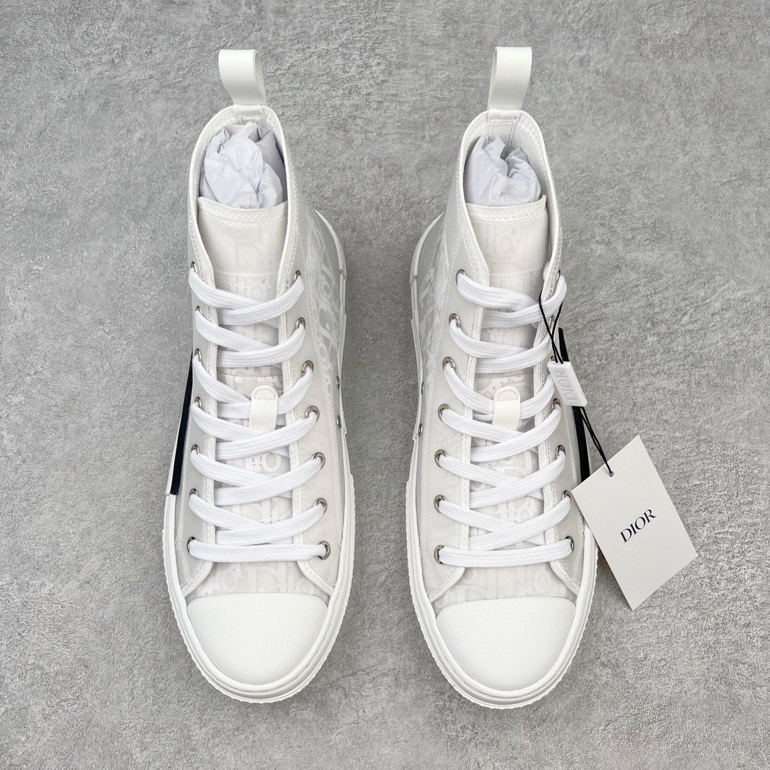 Dior 迪奥 B23 满印logo 高筒 休闲鞋 运动鞋 板鞋 男鞋 女鞋 白色 3SH118YNT_H000 - Sneaker Replica Workshop