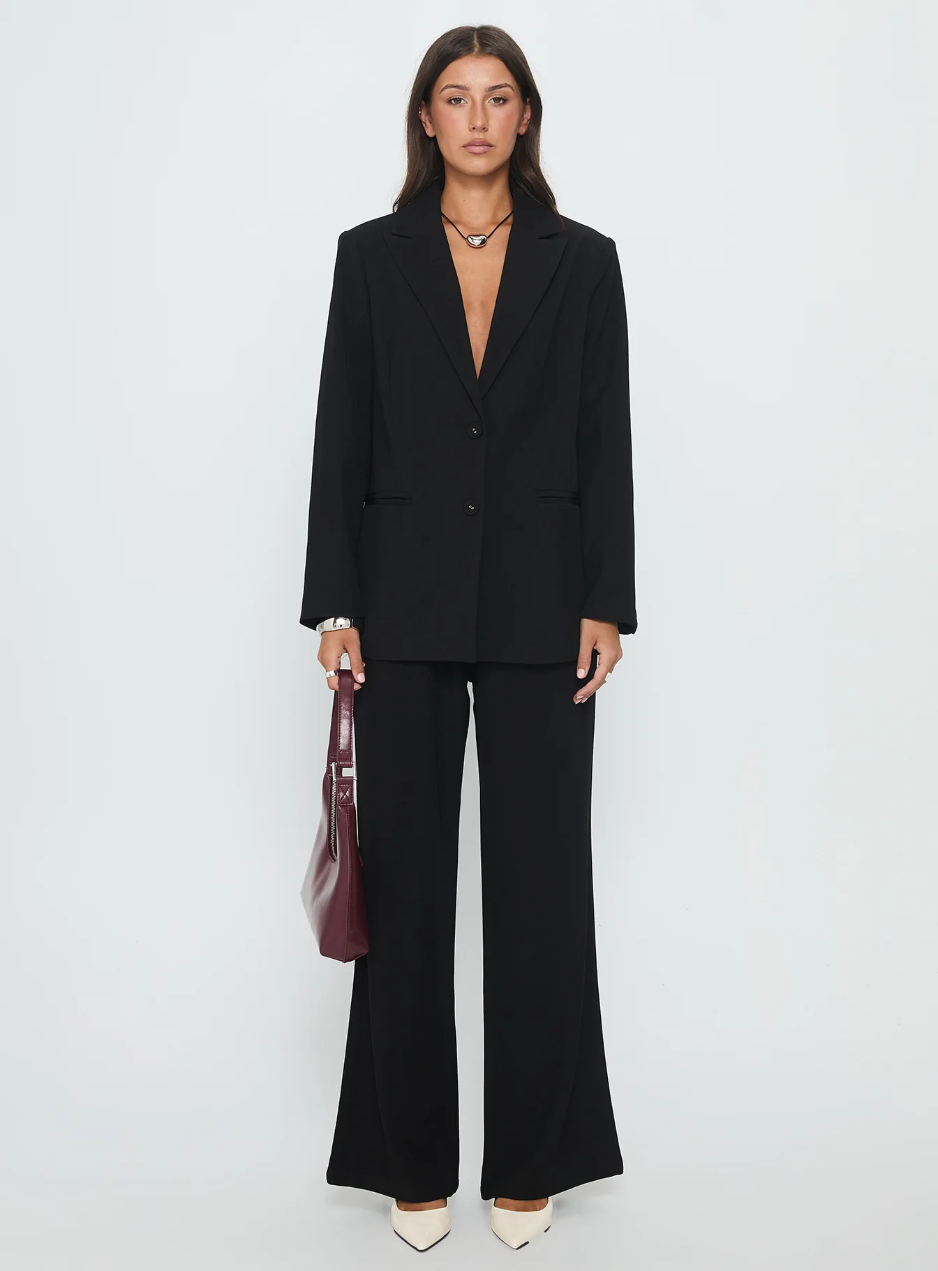 Crowd Pleaser Oversized Blazer Black