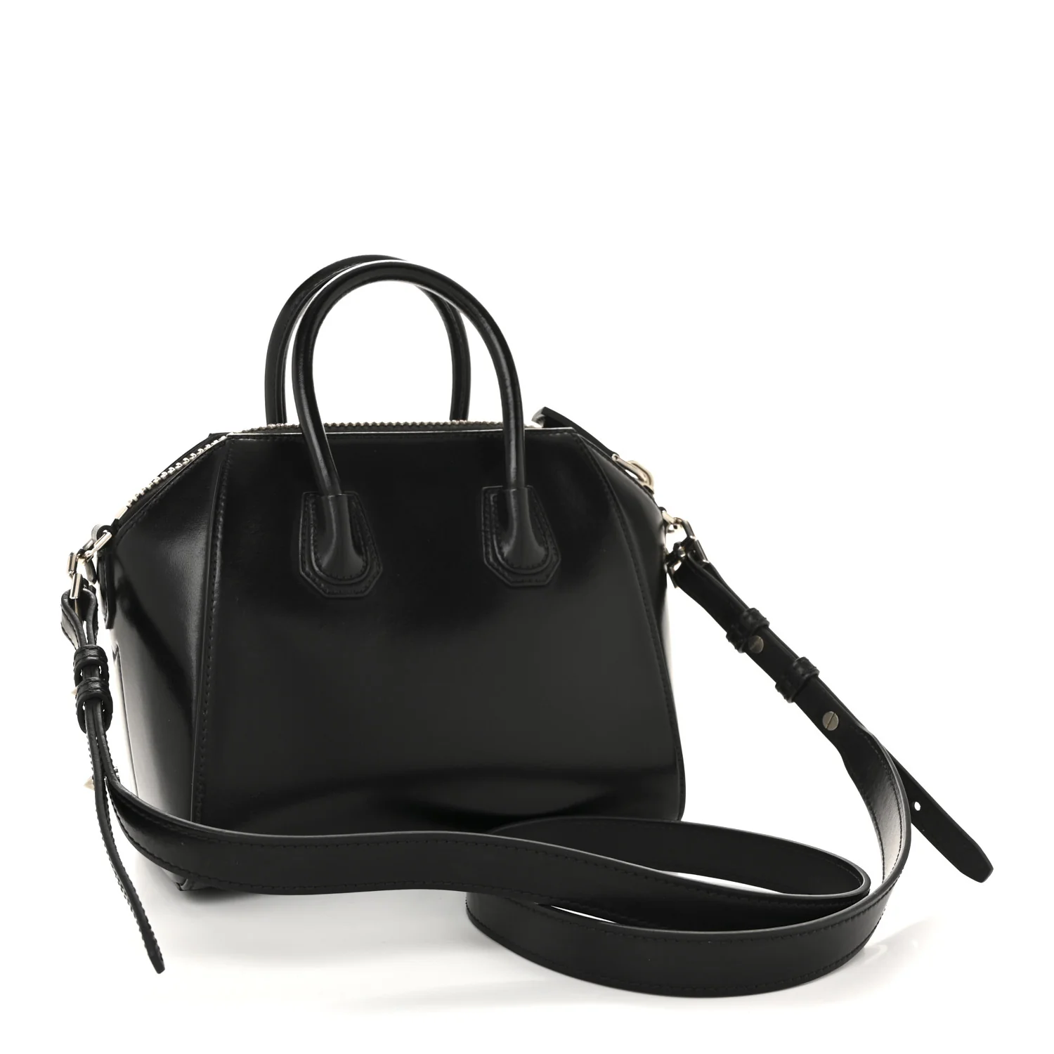 Shiny Lord Calfskin Mini Antigona Black - Top Club