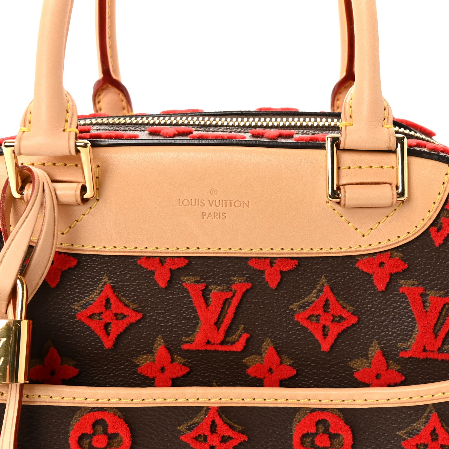 Monogram Tuffetage Deauville Cube Red - Top Club