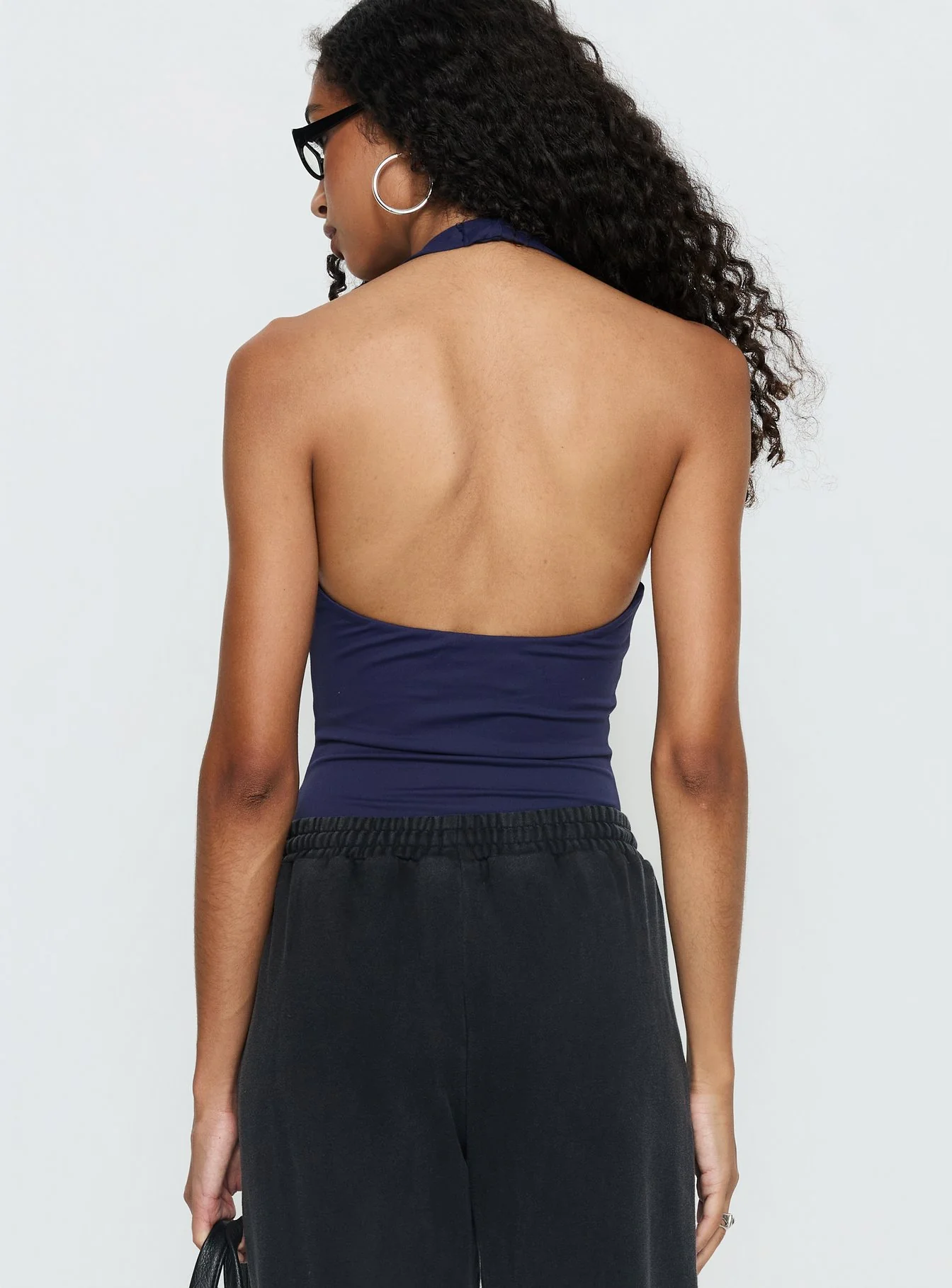 Someone New Halter Bodysuit Navy