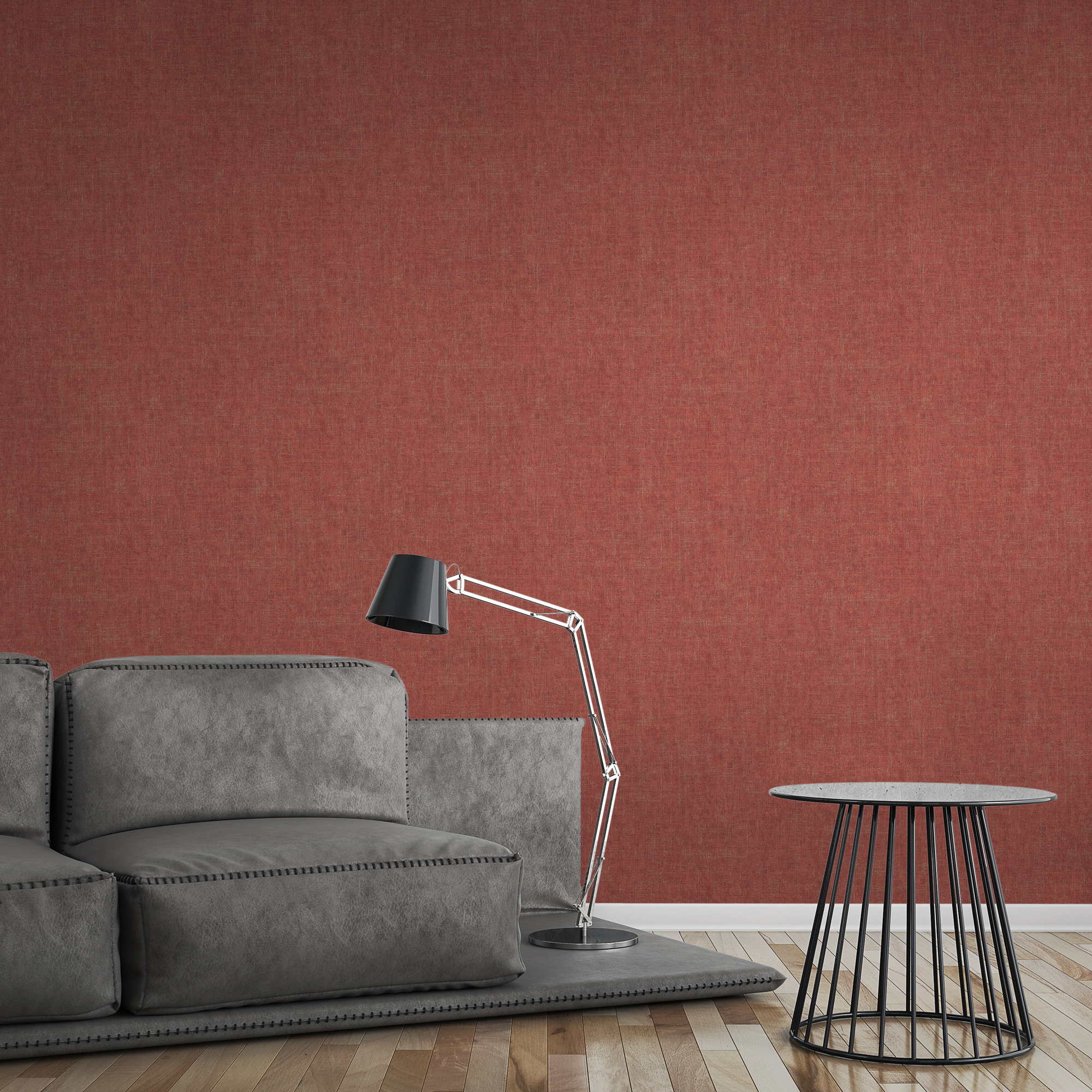 Monochroom behang rood oranje gevlekt met goud effect #1