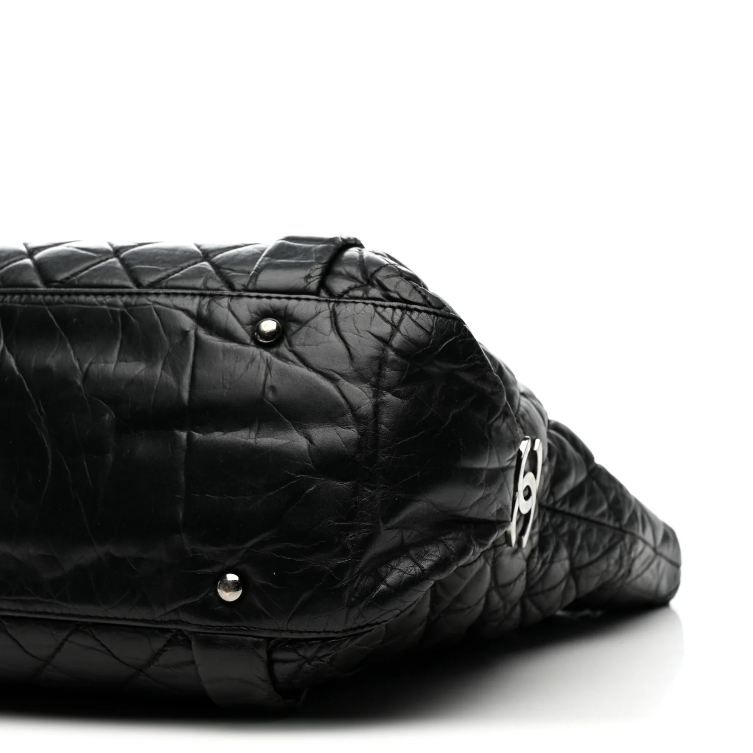 Distressed Lambskin Vintage Ligne Lady Braid Tote Black - Top Club