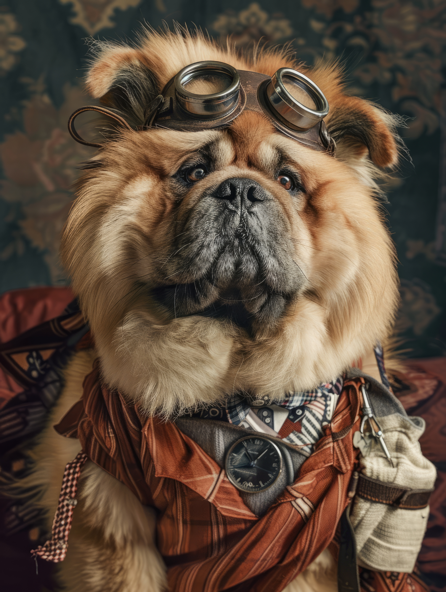 Canvas schilderij van een Chow Chow hond 100x200 cm