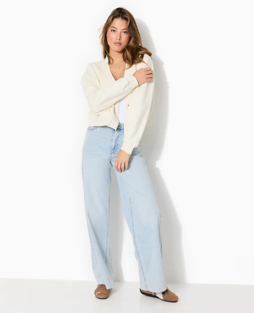 Pimkie J71-1 / Jean wide taille haute avec bas coupés