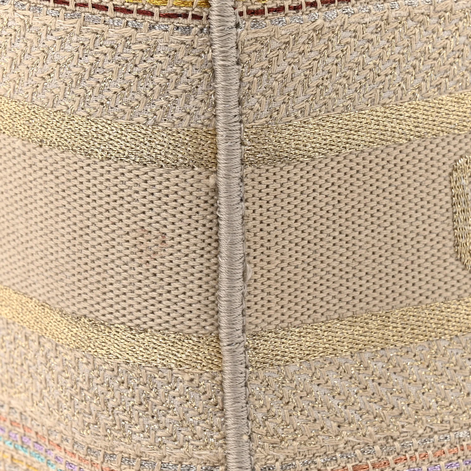 Canvas Embroidered Medium Lady D-Lite Beige Multicolor - Top Club