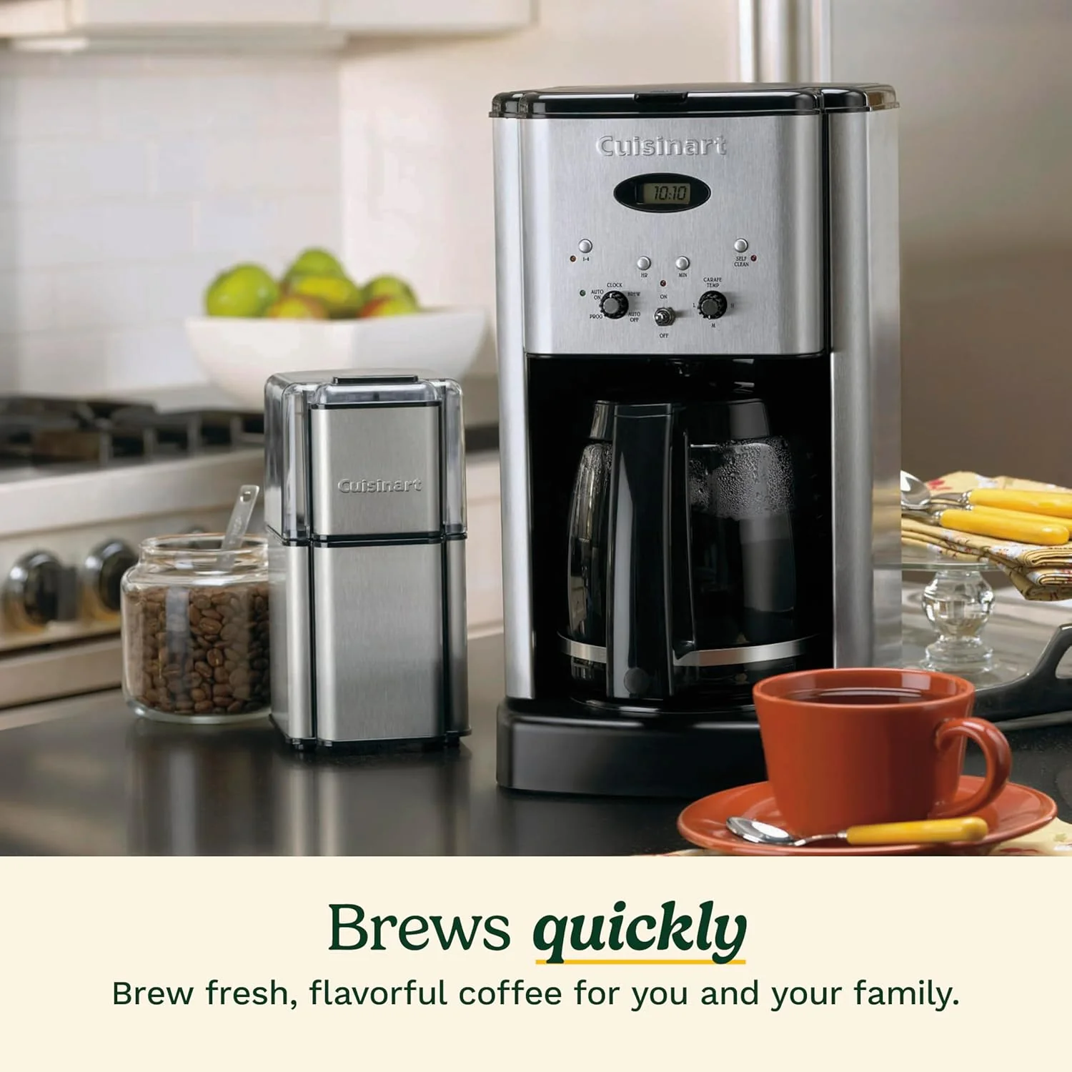 Cuisinart DCC-1200P1 Brew Central 12-Cup Programmable Coffeemaker Coffee Maker, Carafe, Brushed Chrome