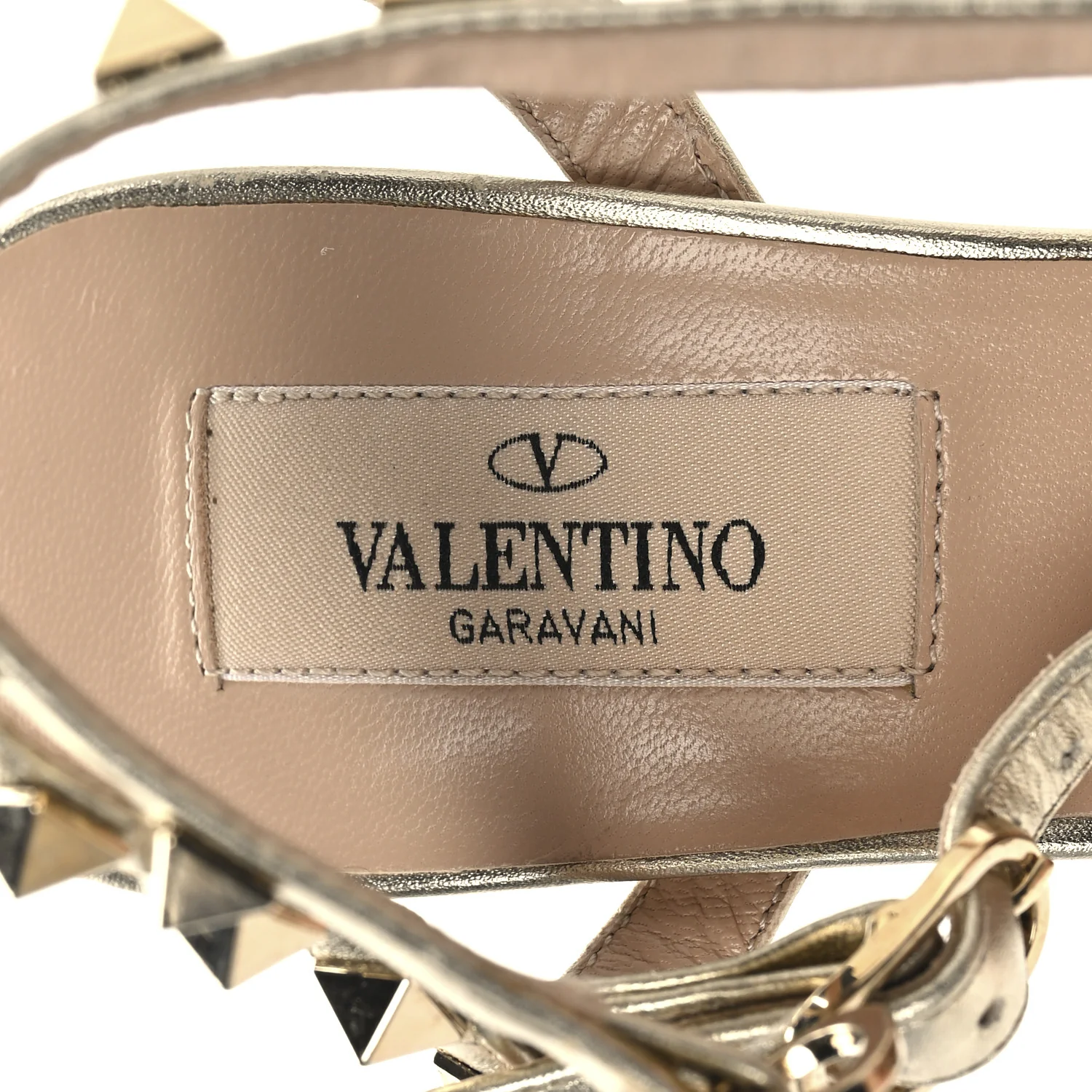 Metallic Nappa Rockstud Ankle Strap 65mm Pumps 36 Gold - Top Club