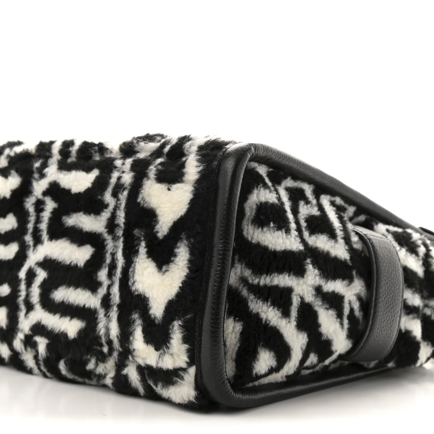 Polyester Cotton Oversized Monogram Medium Traveler Tote Bag Black Ivory - Top Club