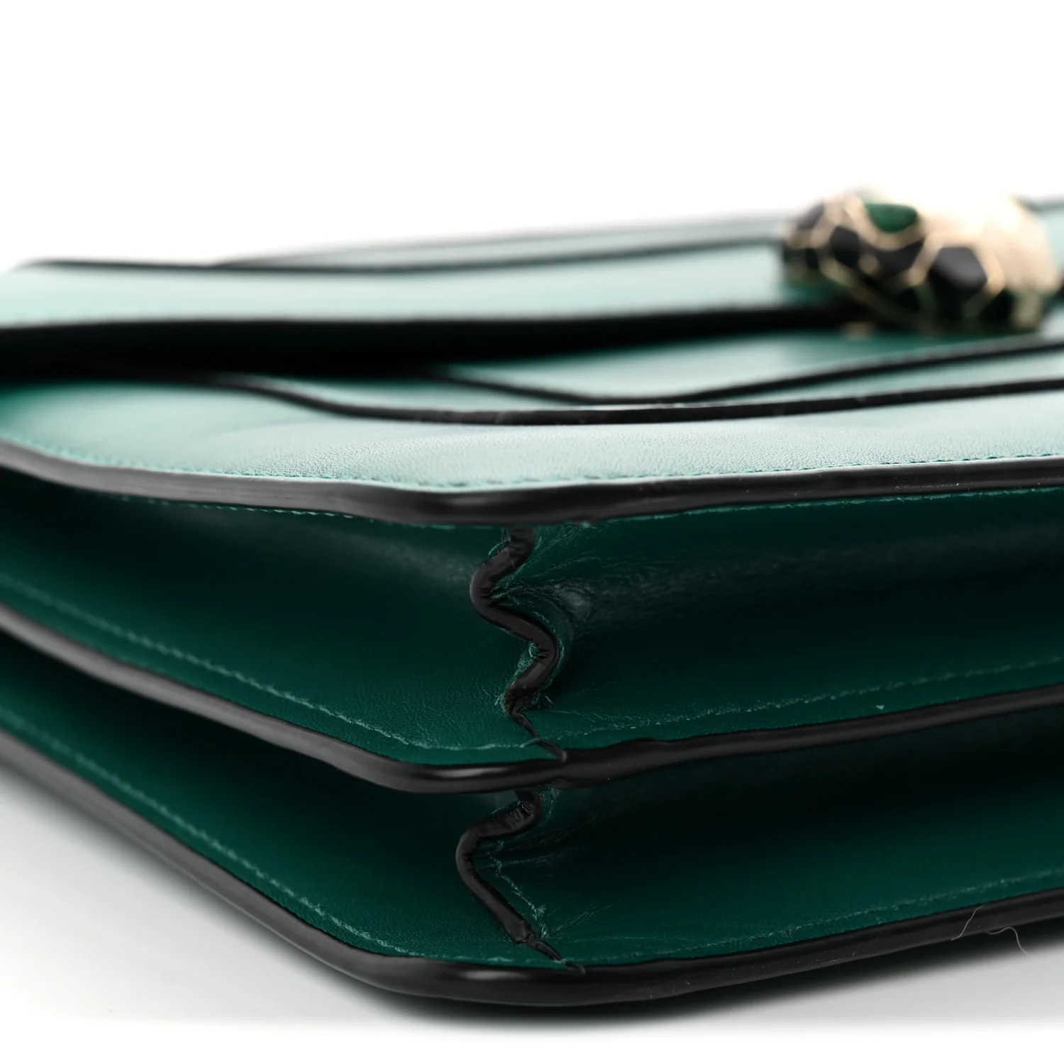 Calfskin Serpenti Forever Snake Strap Crossbody Bag Emerald Green - Top Club