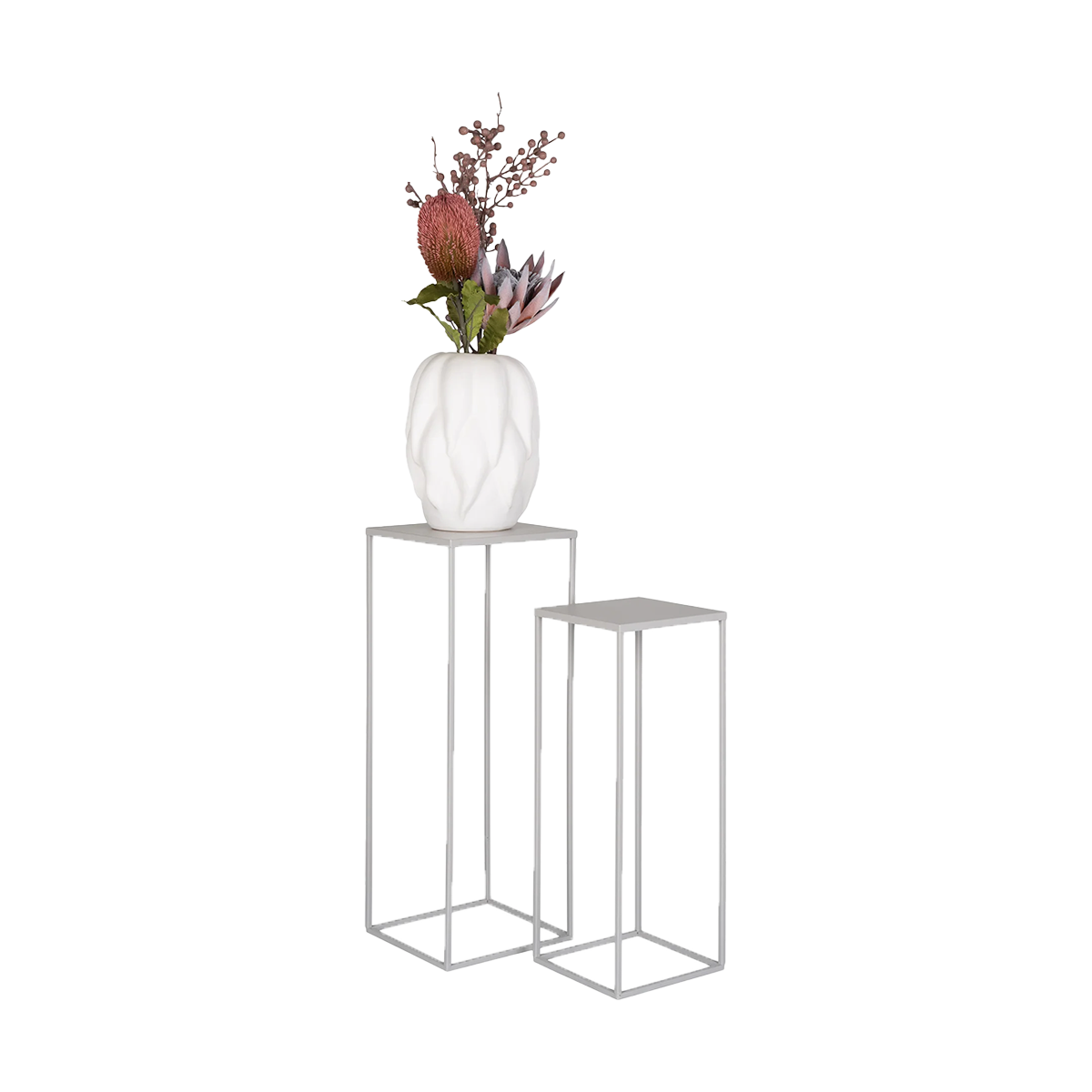 Plantenzuil Sebas - set van 2 Lichtgrijs