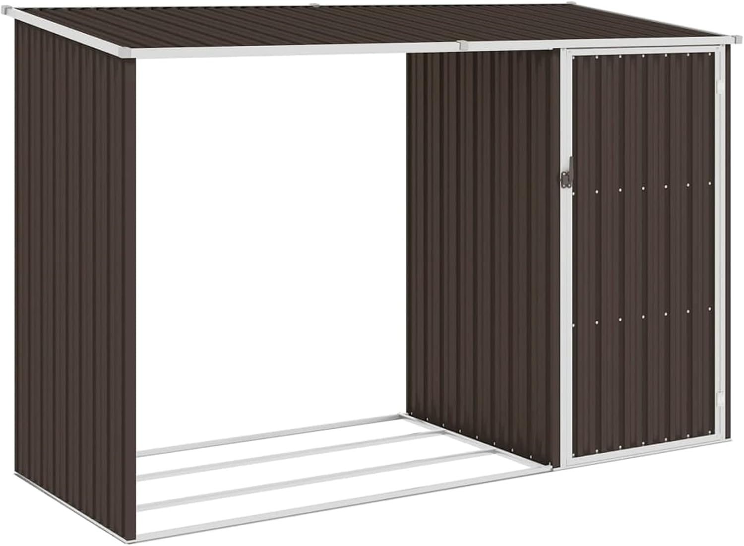 Casetta da Giardino in Acciaio Zincato Marrone 245x98x159 cm