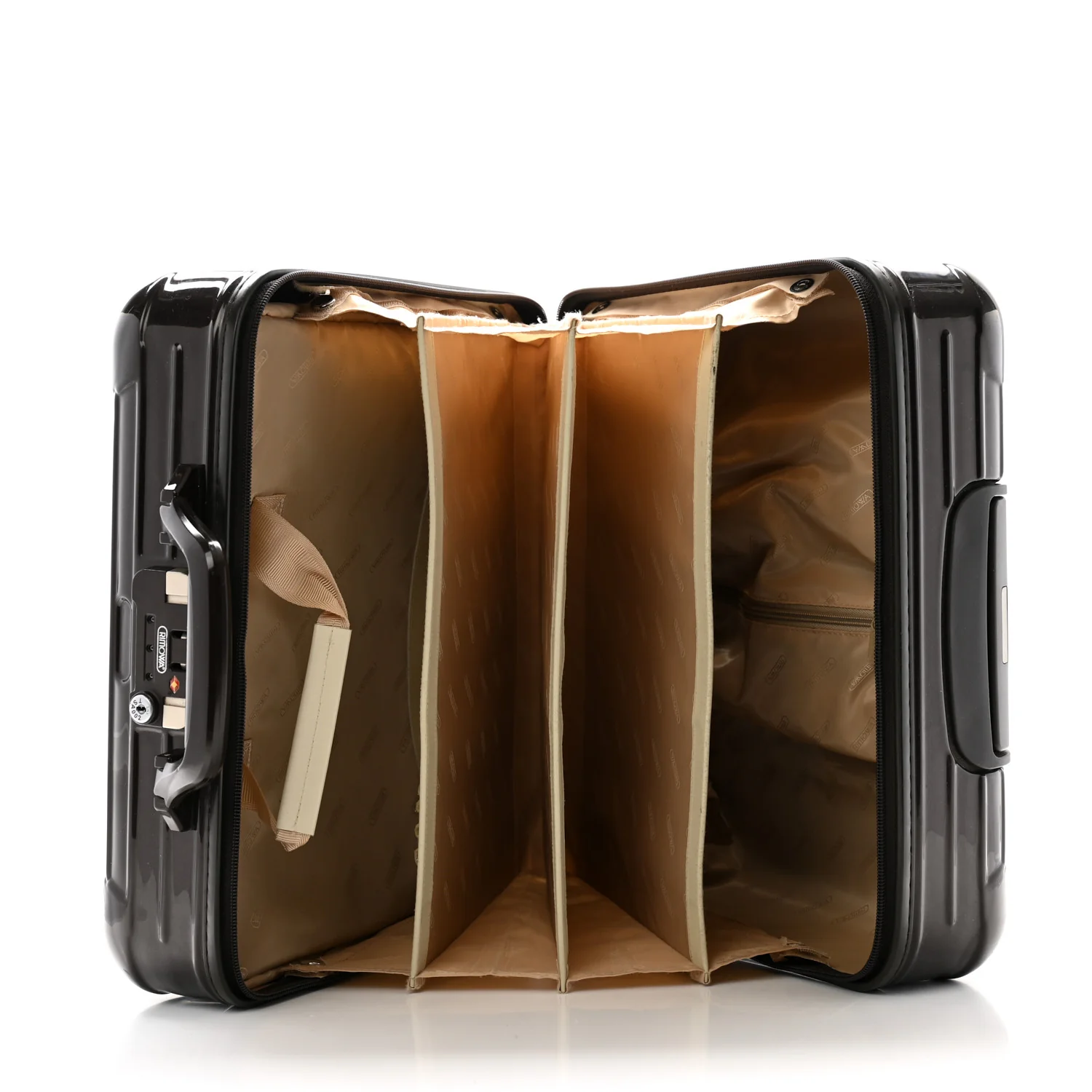 Gloss Polycarbonate Suitcase Compact Brown - Top Club