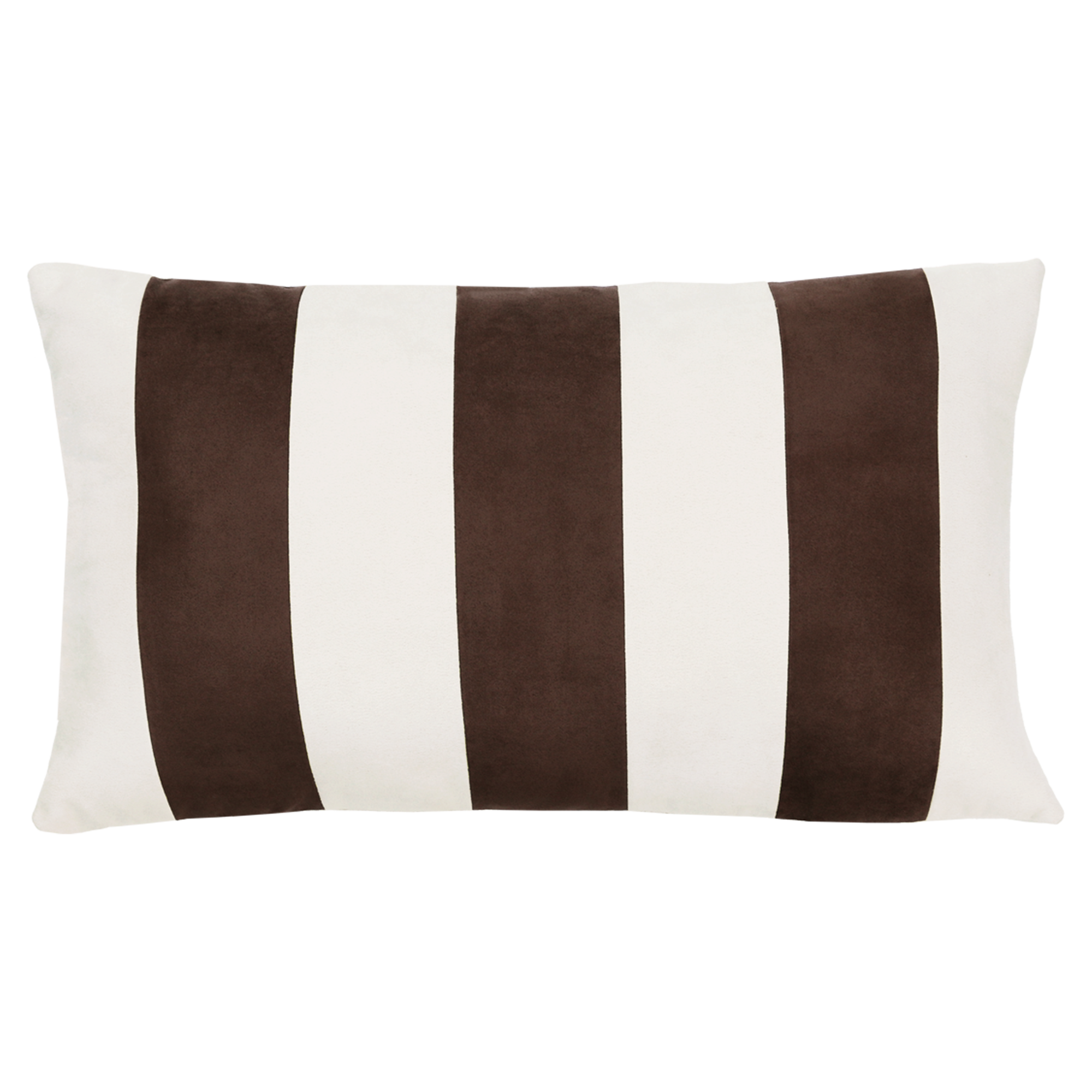 Sierkussen suéde streep dark choco zand 60x36 cm