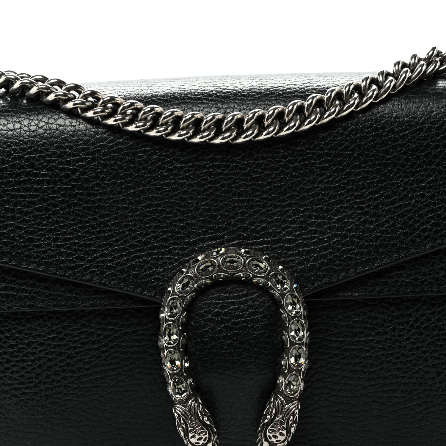 Pebbled Calfskin Small Dionysus Shoulder Bag Black - Top Club
