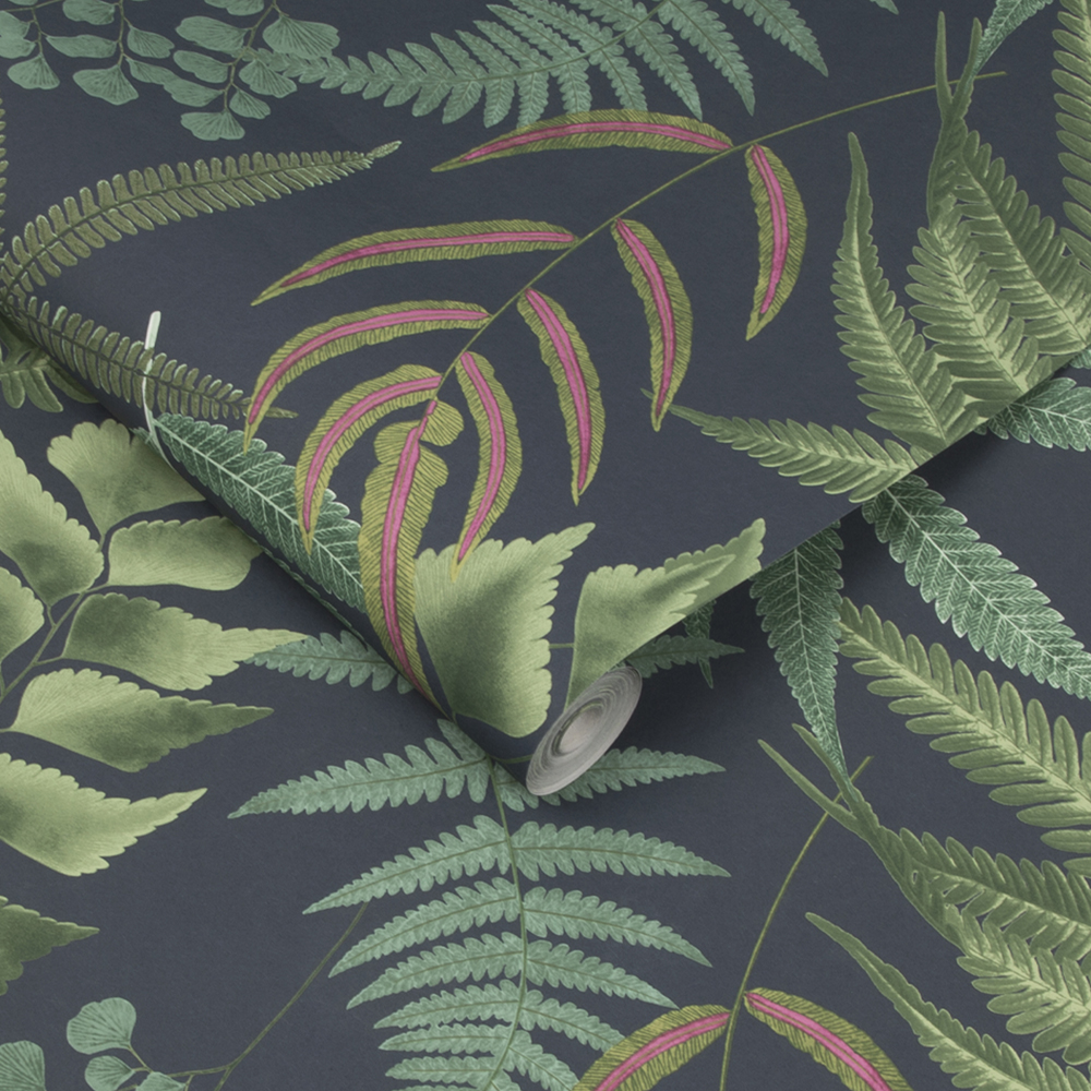 Graham & Brown  vliesbehang  Midsummer Fern Navy Graham & Brown  vliesbehang  Midsummer Fern Navy