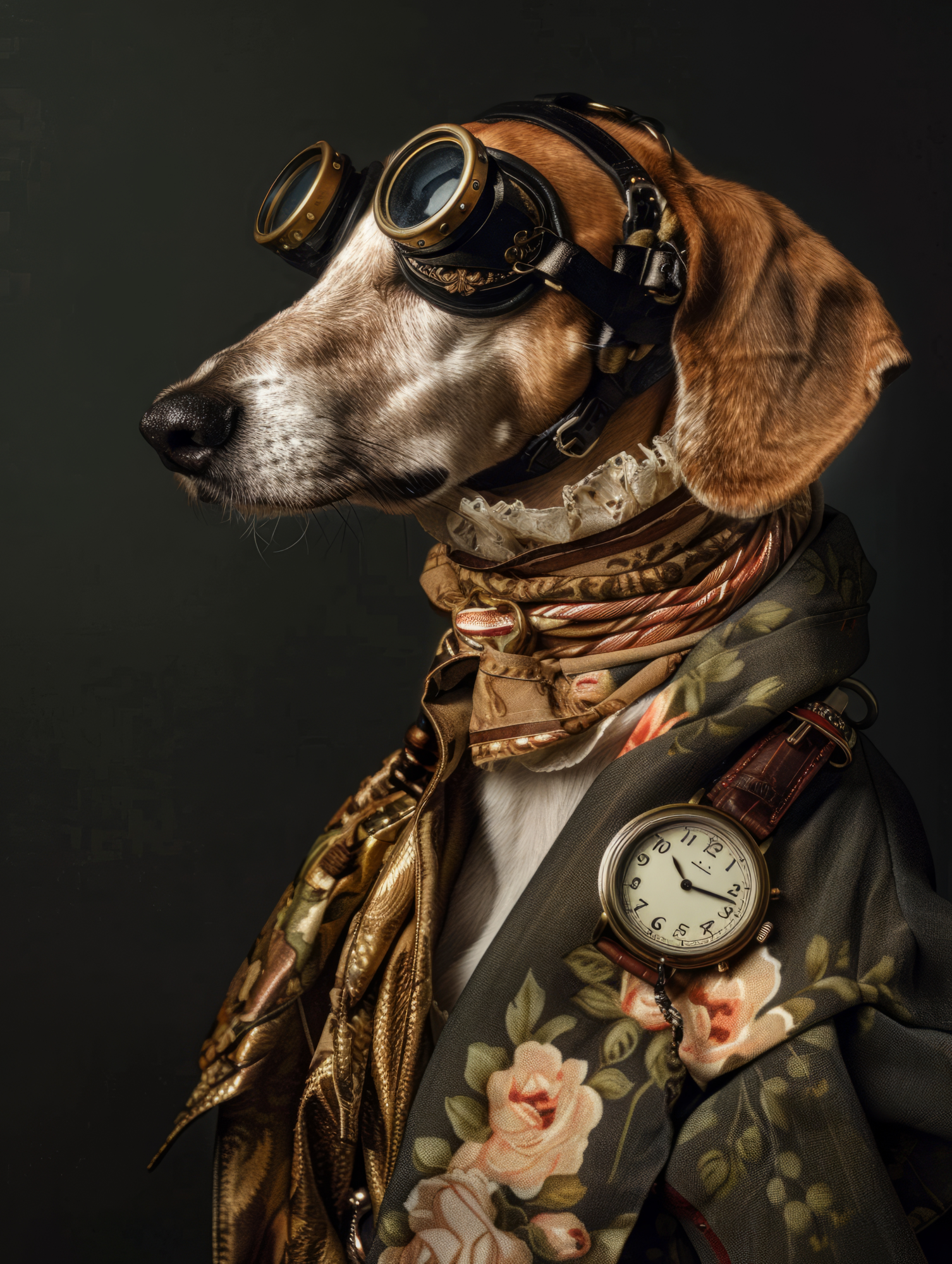 Canvas schilderij van een Engelse Foxhound 100x200 cm