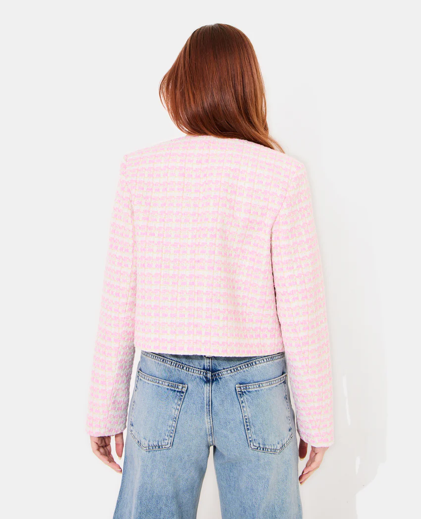 Pimkie Veste droite en tweed avec boutons fantaisie