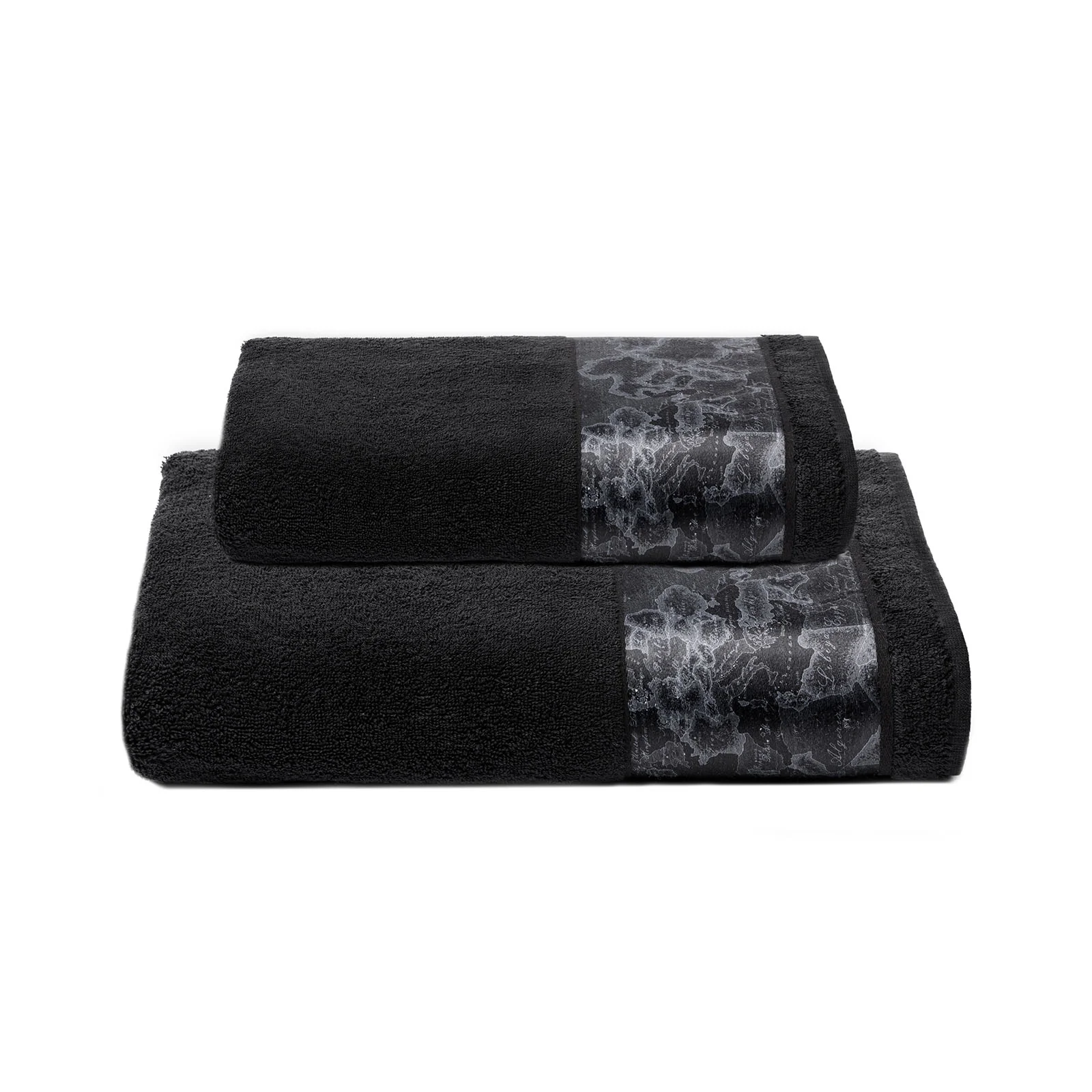 Asciugamano Con Ospite In Cotone Geo Night Standard Nero Alviero Martini 1A Classe