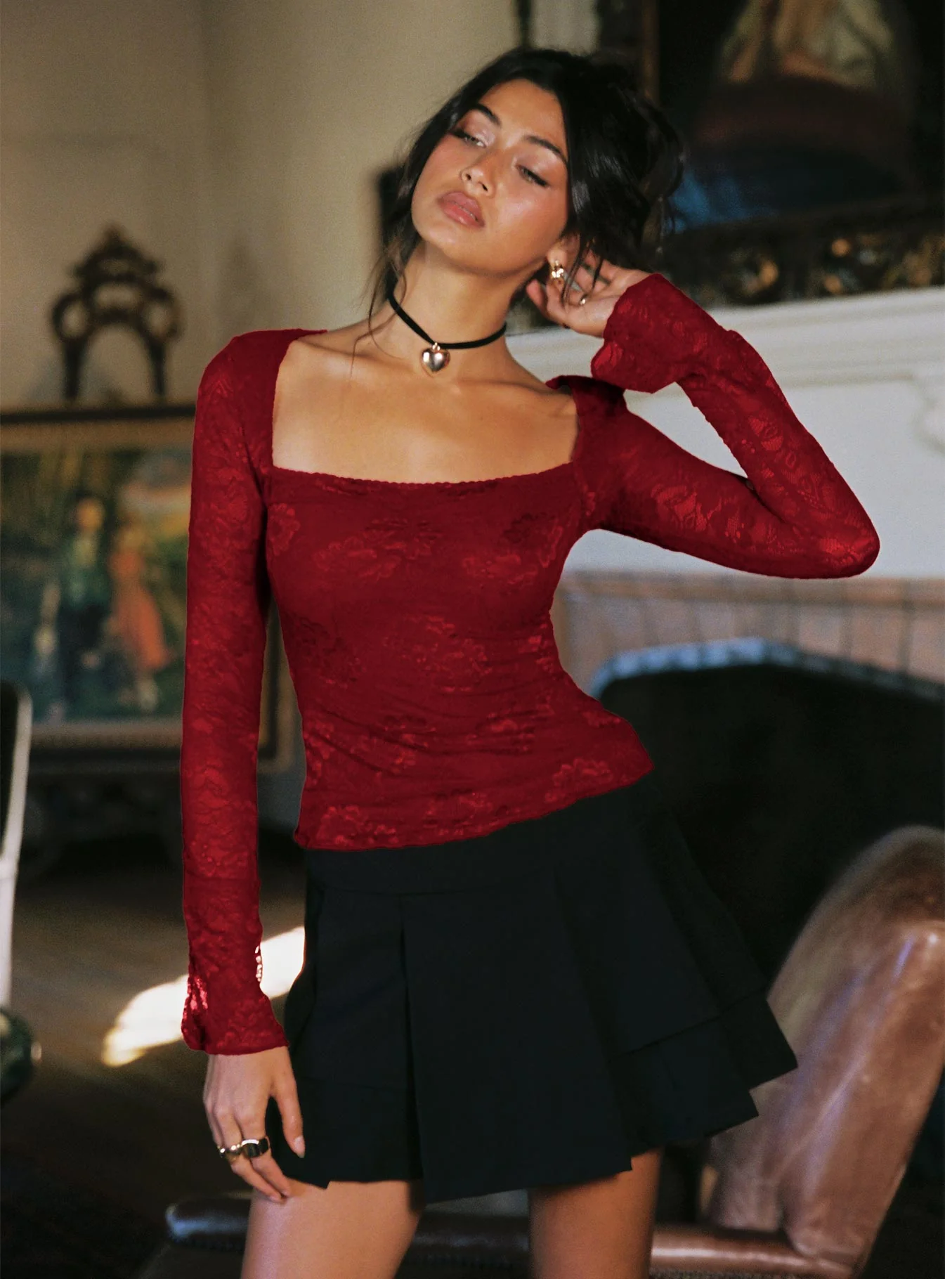 Yeva Pleat Mini Skirt Black