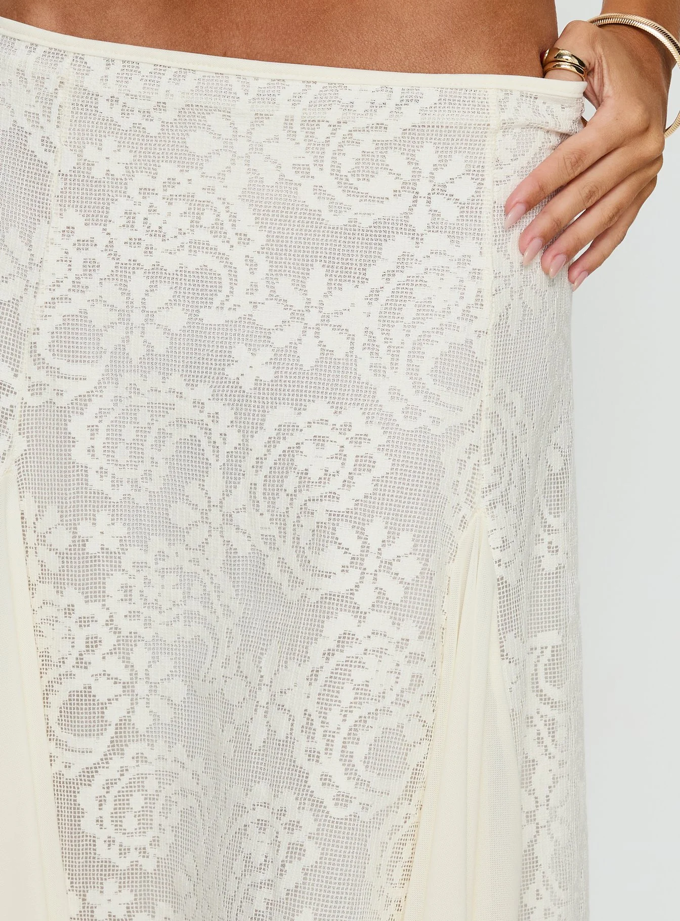 Quani Lace Midi Skirt Cream
