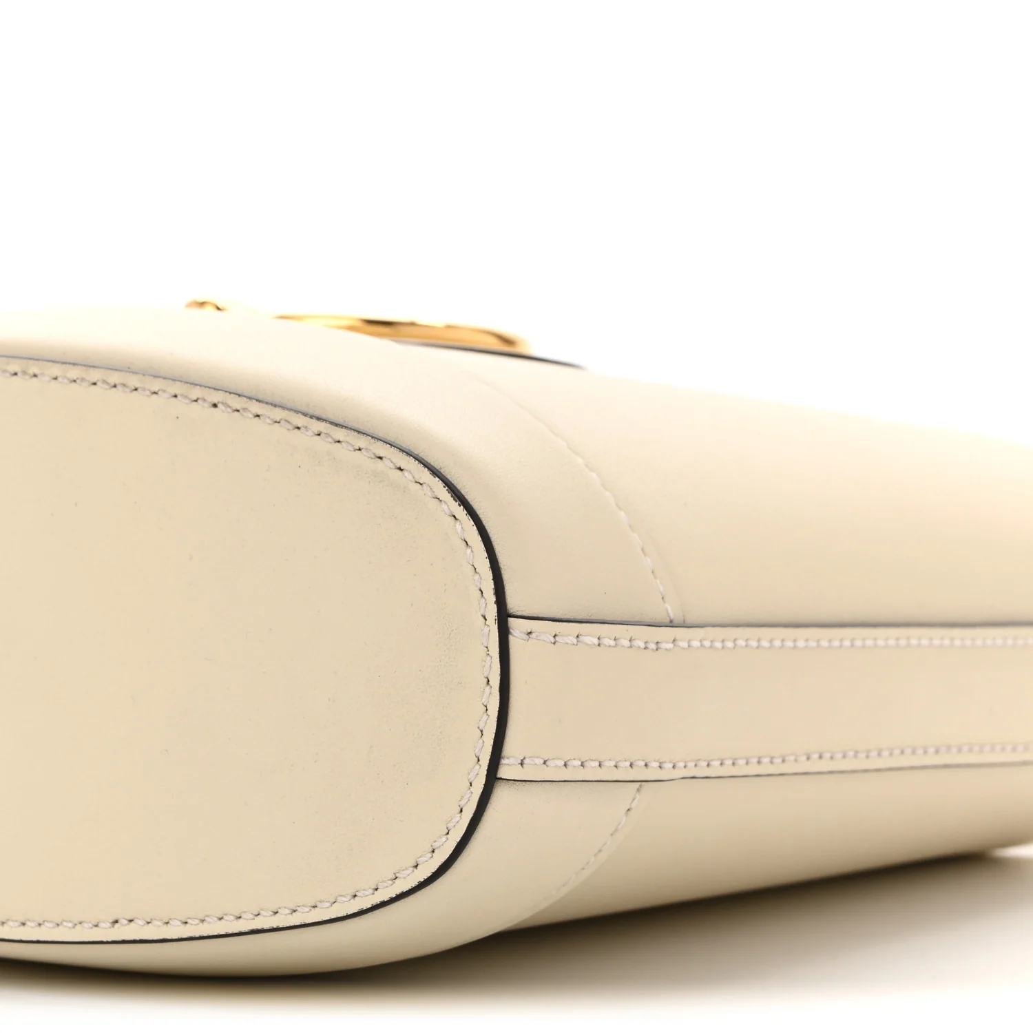 Arabella Calfskin Horsebit 73 Mini Bucket Bag White - Top Club
