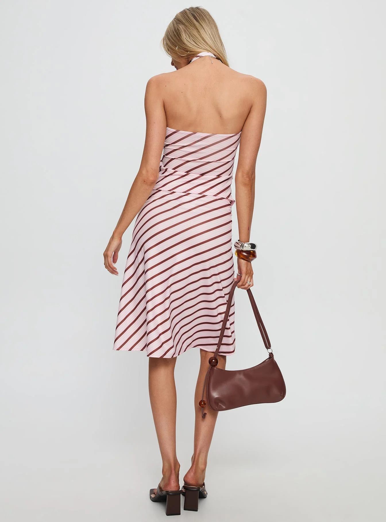 Esmeray Midi Skirt Pink Stripe