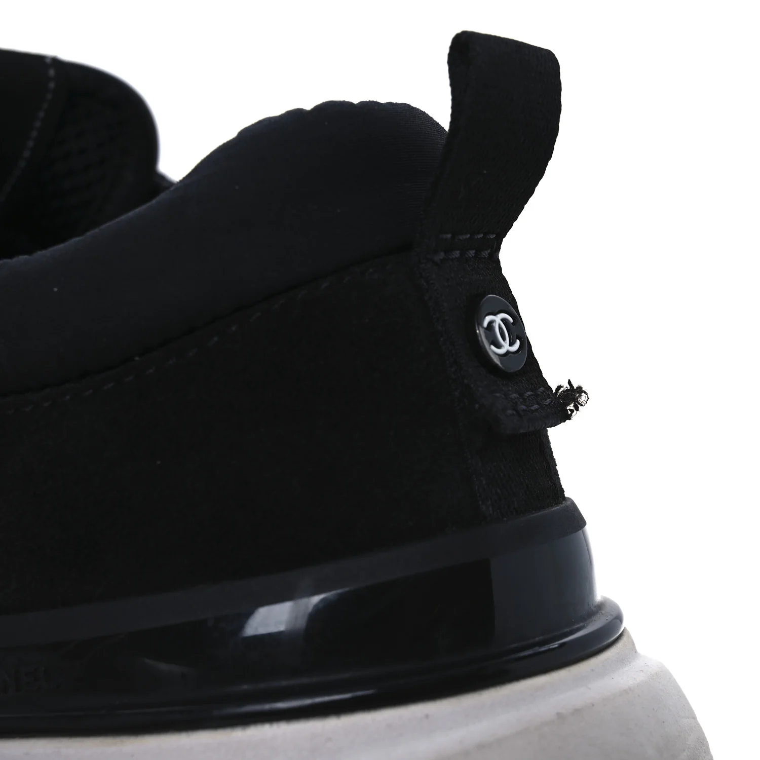 Calfskin Mesh Lycra Suede Womens Logo Sneakers 40 Black - Top Club