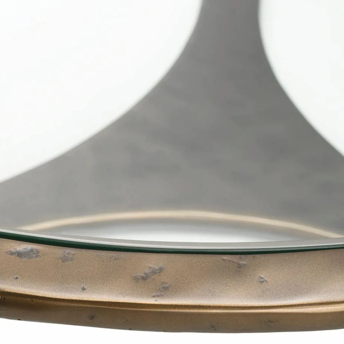 Luxury aluminum coffee table with glass top bronze Ø 102 cm - living room furniture