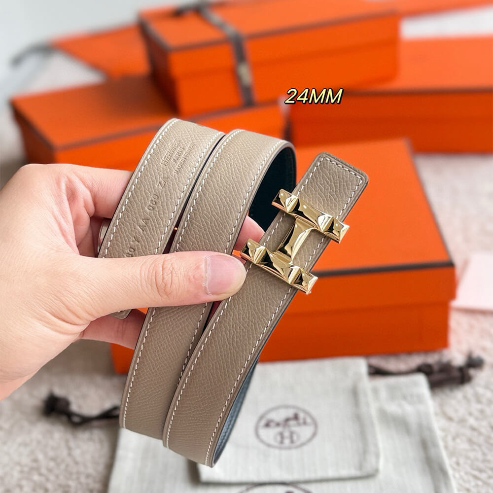 H Infini belt buckle   Reversible leather strap 24 mm - Top Club