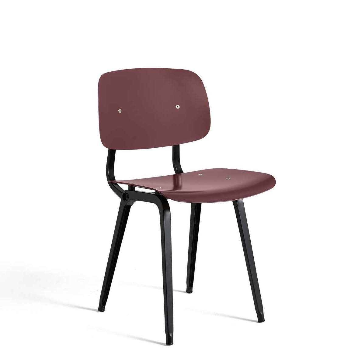Eetkamerstoel Revolt zwart onderstel plum red