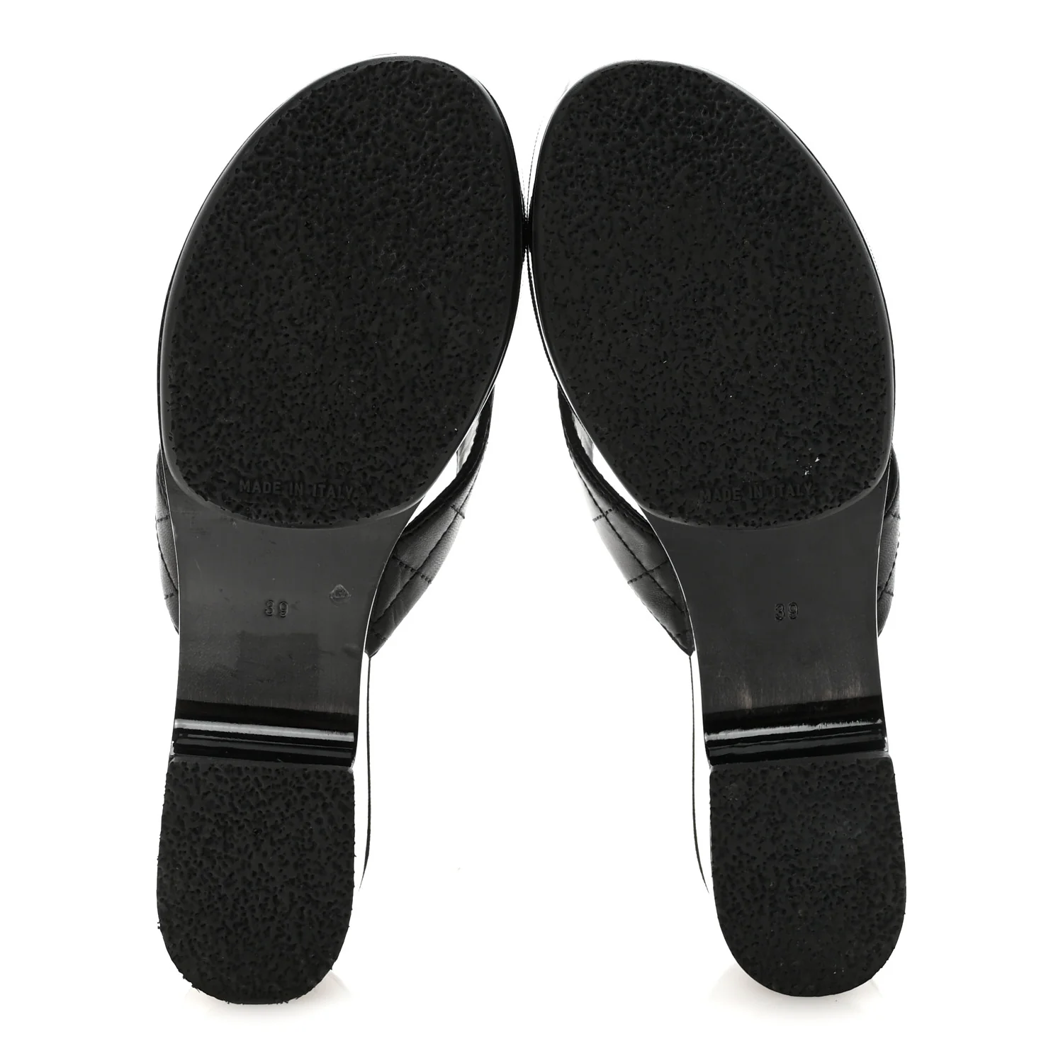 Lambskin Quilted Turnlock CC Platform Thong Sandals 39 Black - Top Club