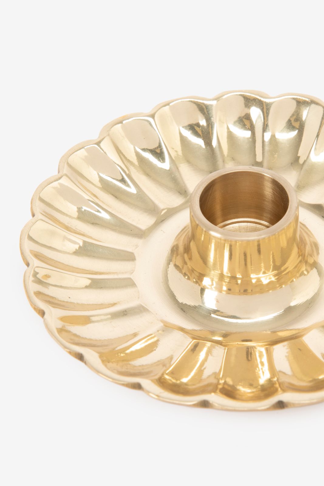 Goudkleurige messing kleine kandelaar