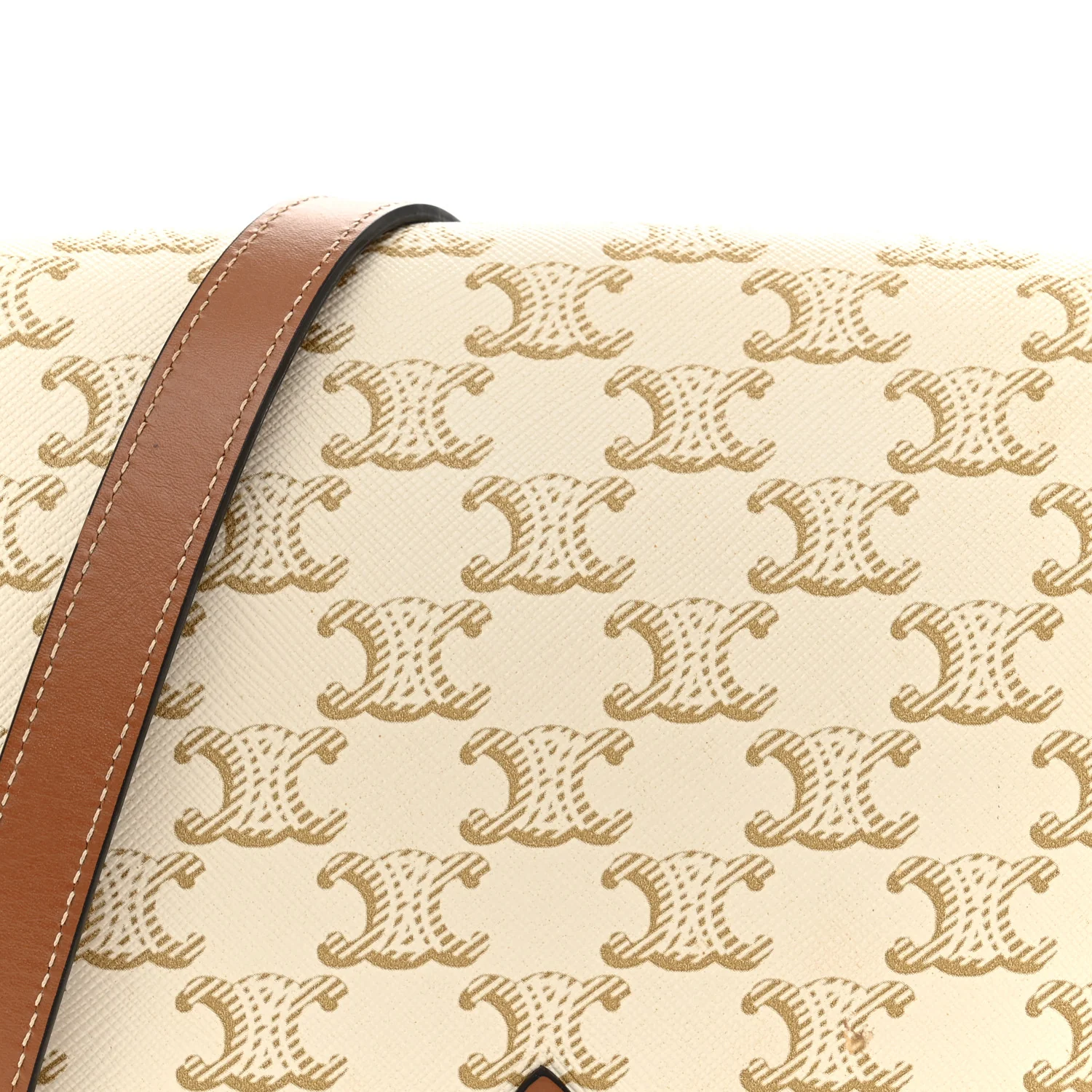 Triomphe Canvas Medium Folco Bag White - Top Club