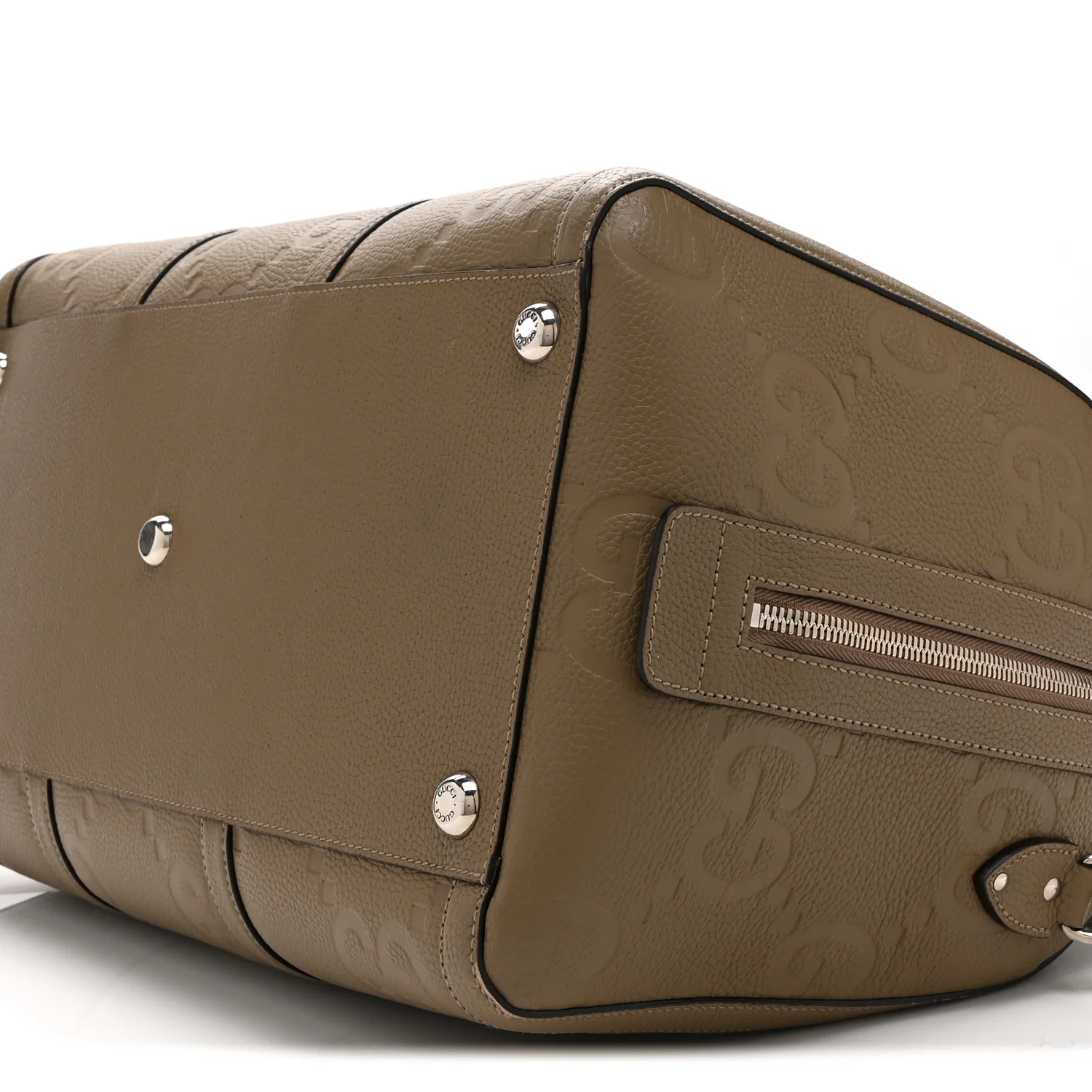 Piuma Calfskin Jumbo GG Embossed Large Duffle Bag Good Taupe - Top Club