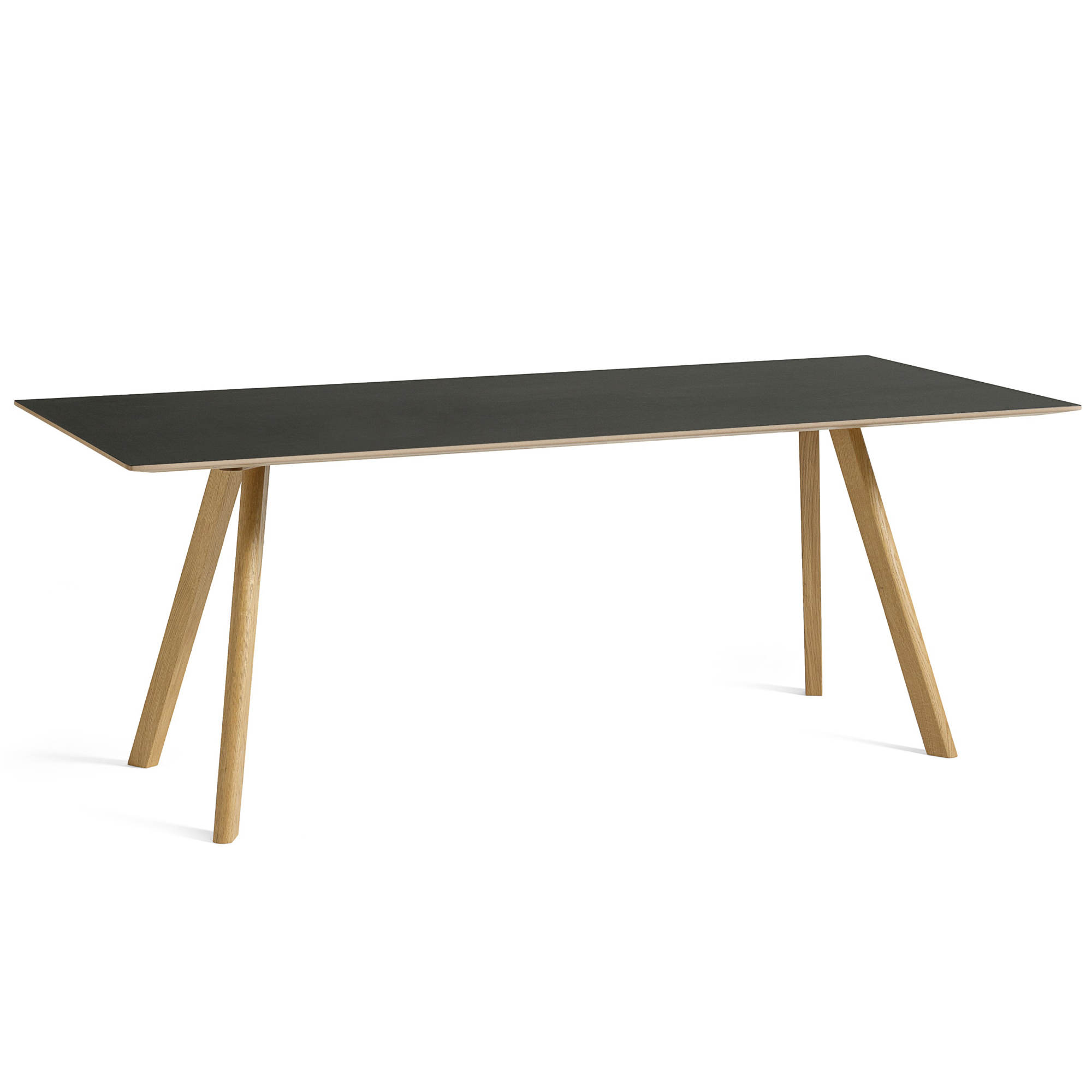 Eettafel CPH 30 200x90 mat gelakt onderstel, zwart blad