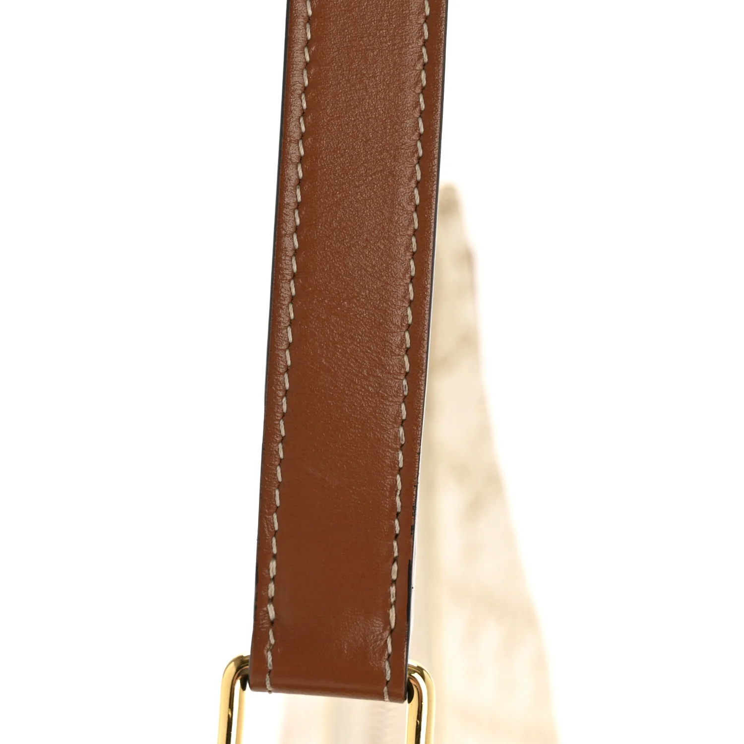Canvas Calfskin Ava Triomphe Shoulder Bag White - Top Club