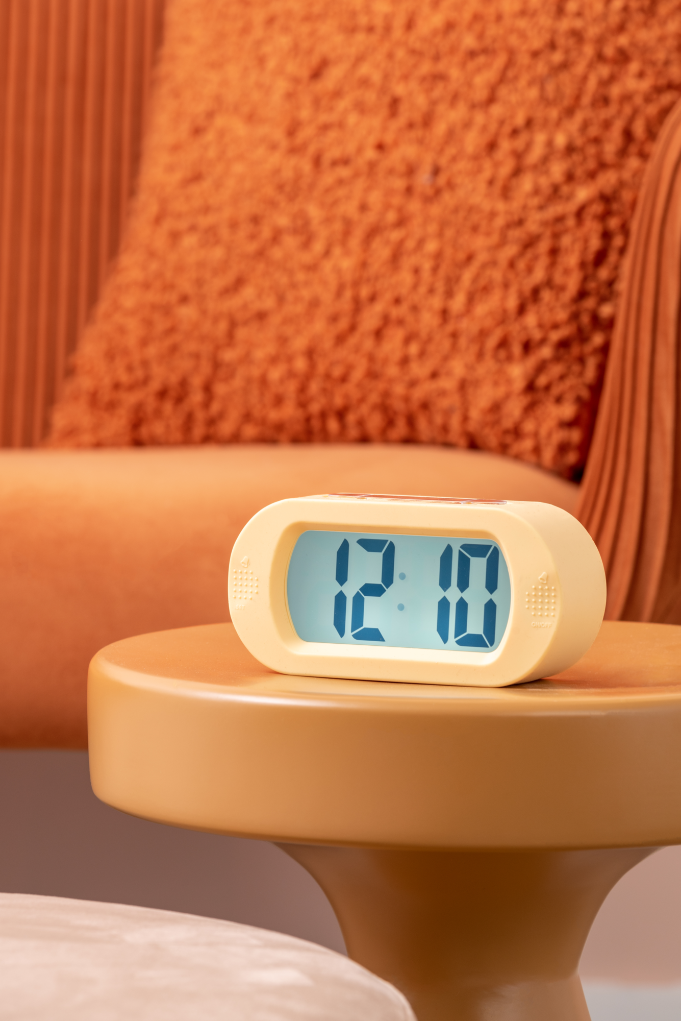 Alarm clock Gummy rubberized soft orange