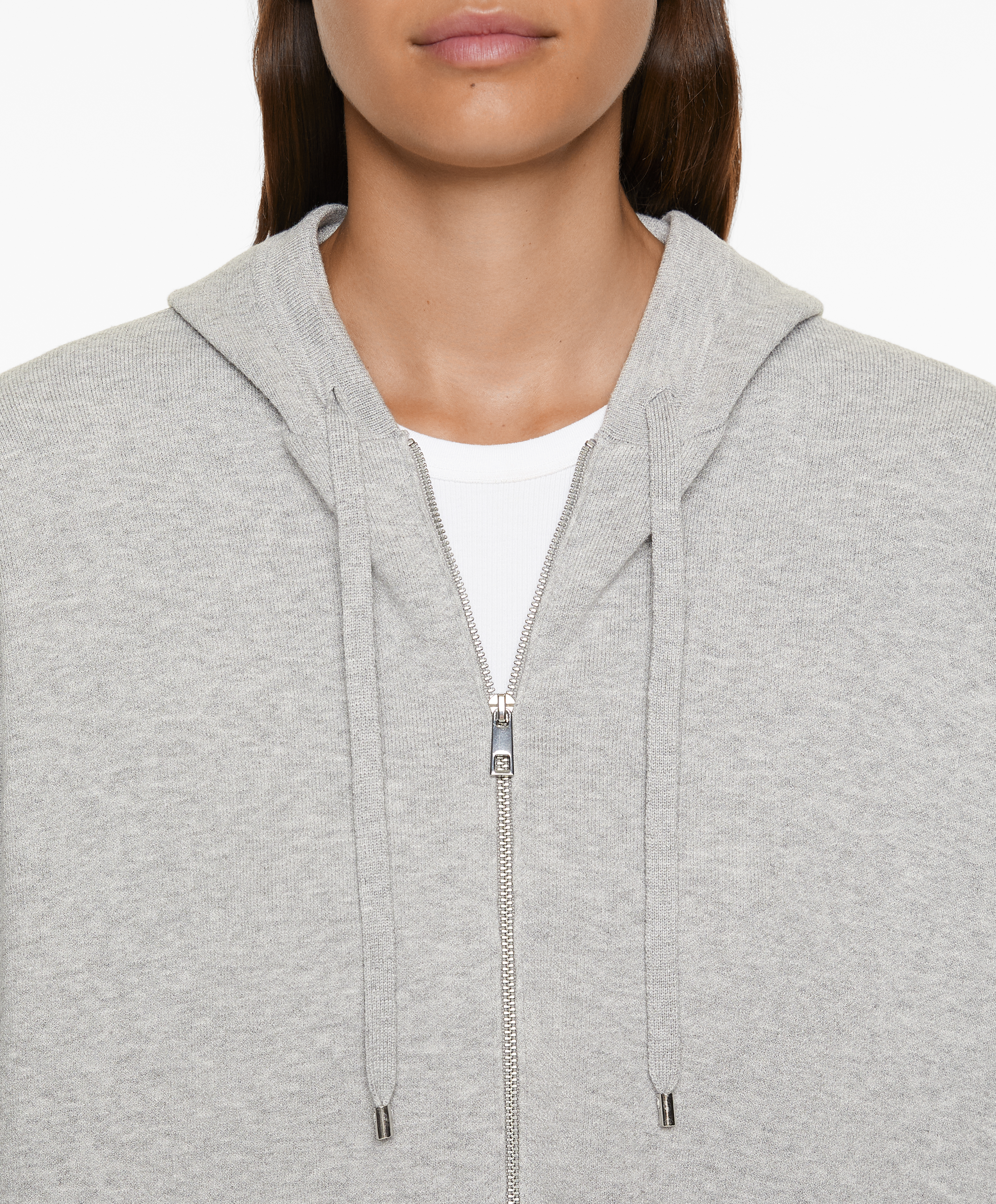 OYSHO Zipped knit hooded jacket