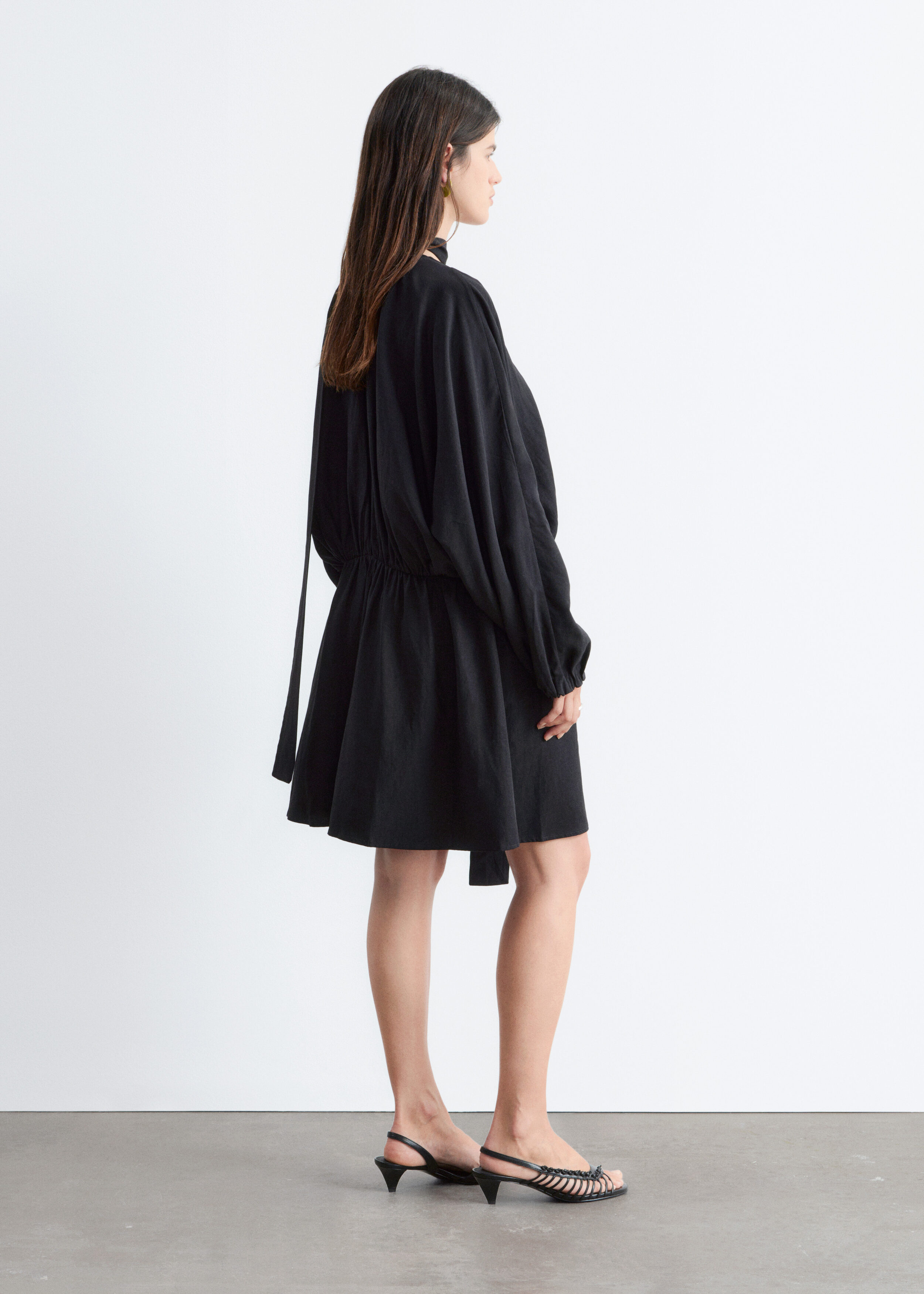 & Other Stories SCARF-DETAIL WRAP MINI DRESS