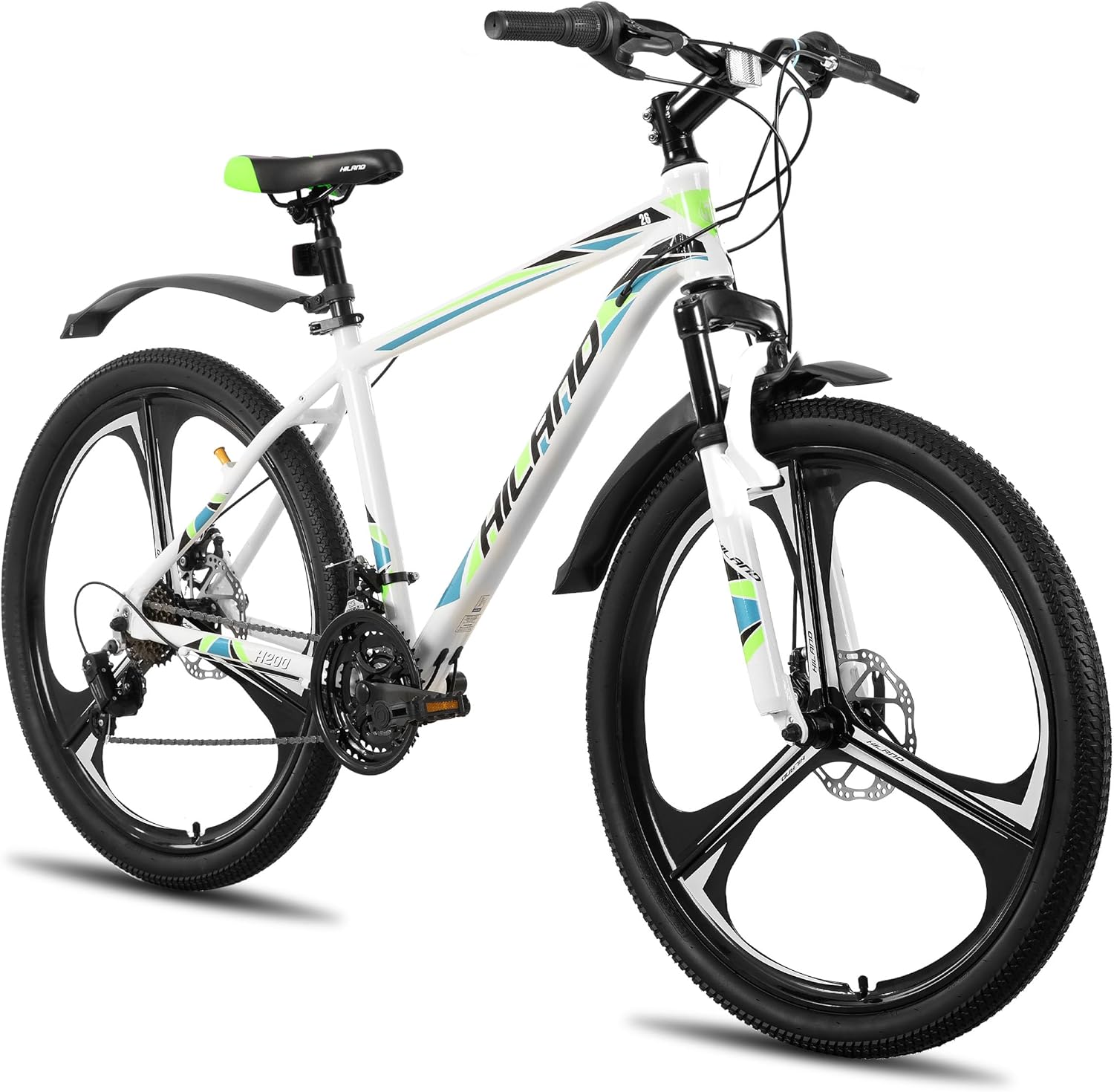 Hiland Mountain Bike 26 Pollici per Adulto 3/6 Raggi 18 Marce Uomo Donna Mountain Bike con Freno a Doppio Disco 26