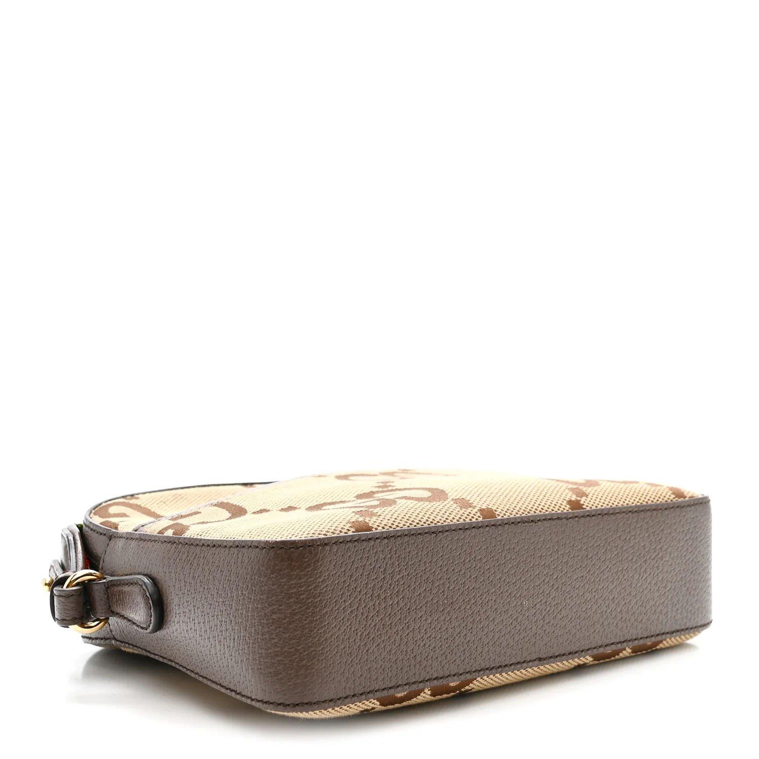 Monogram Jumbo GG Textured Dollar Calfskin Web Messenger Shoulder Bag Camel Ebony New Acero - Top Club